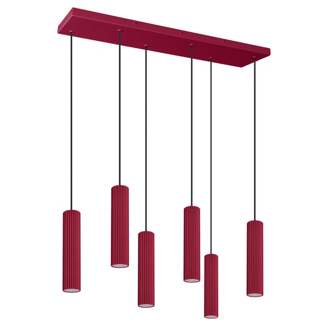 Pendant lamp IVAR 6L, burgundy, black, Thoro - DIMENSION