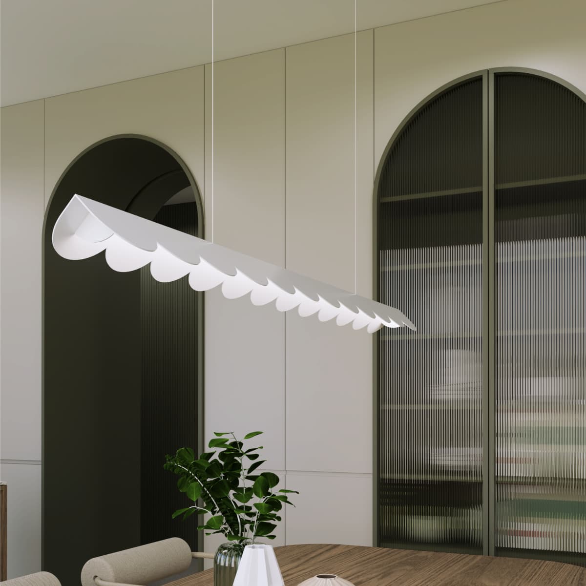 Lampa wisząca BISCUIT 100 cm, beżowa, Thoro - 311567