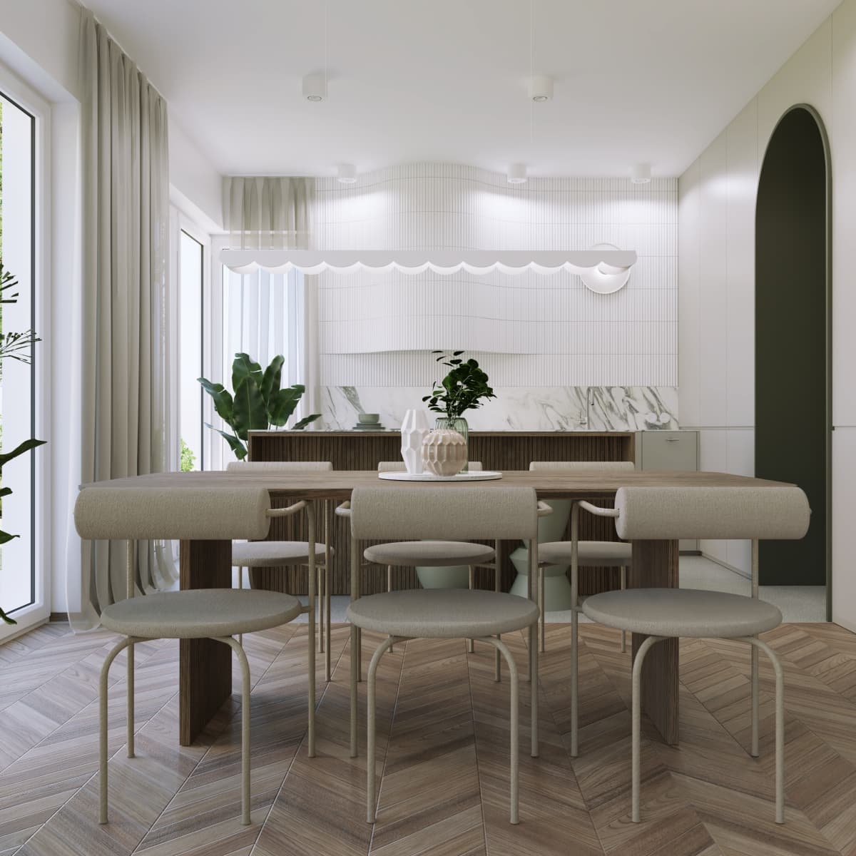 Lampa wisząca BISCUIT 100 cm, biała, Thoro - 311558
