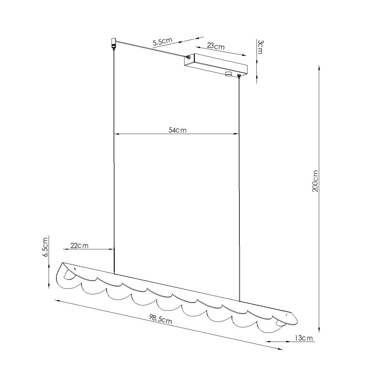 Lampa wisząca BISCUIT 100 cm, brzoskwiniowa, Thoro - 311534
