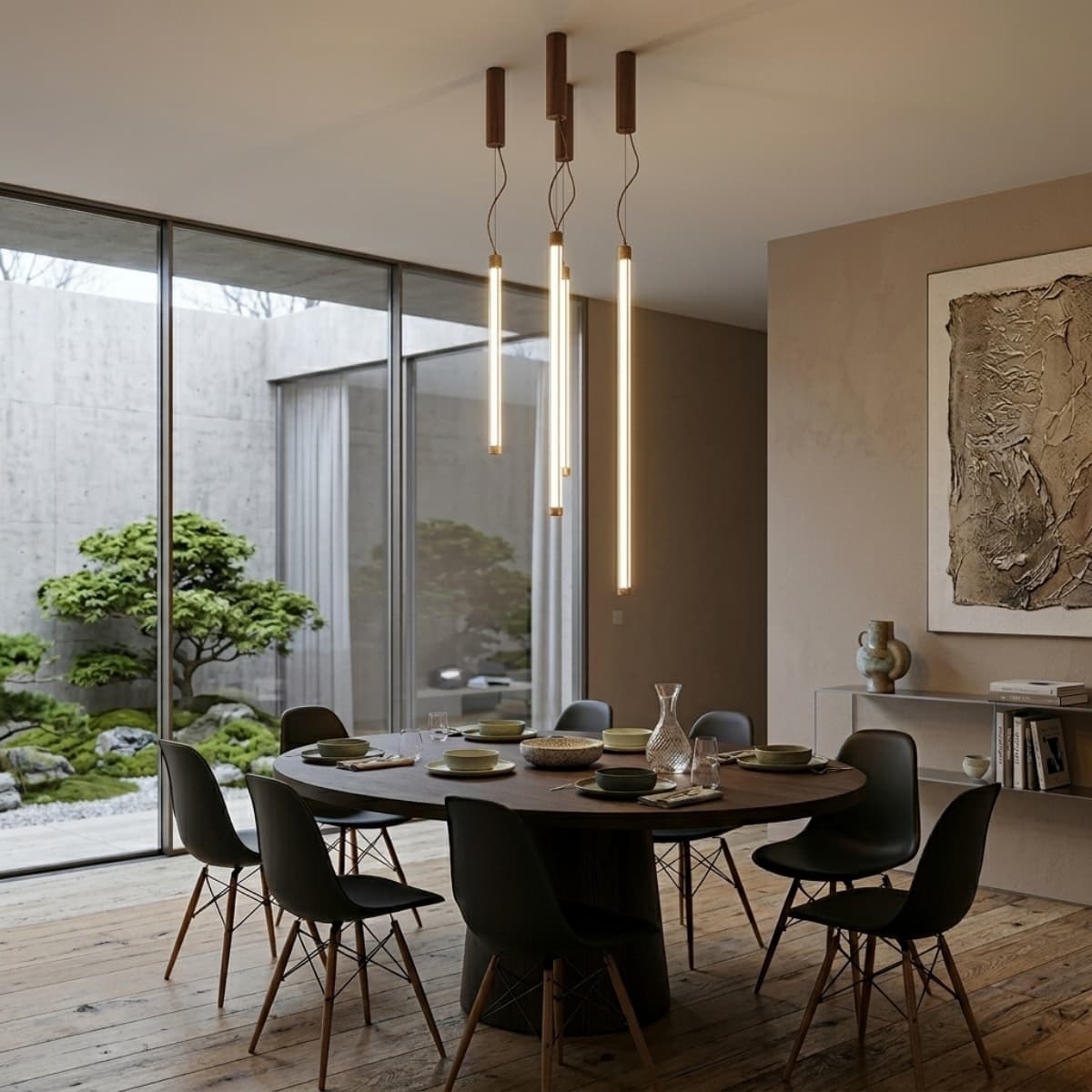 Pendant lamp TRANG 75 cm, brown, Thoro - 311322