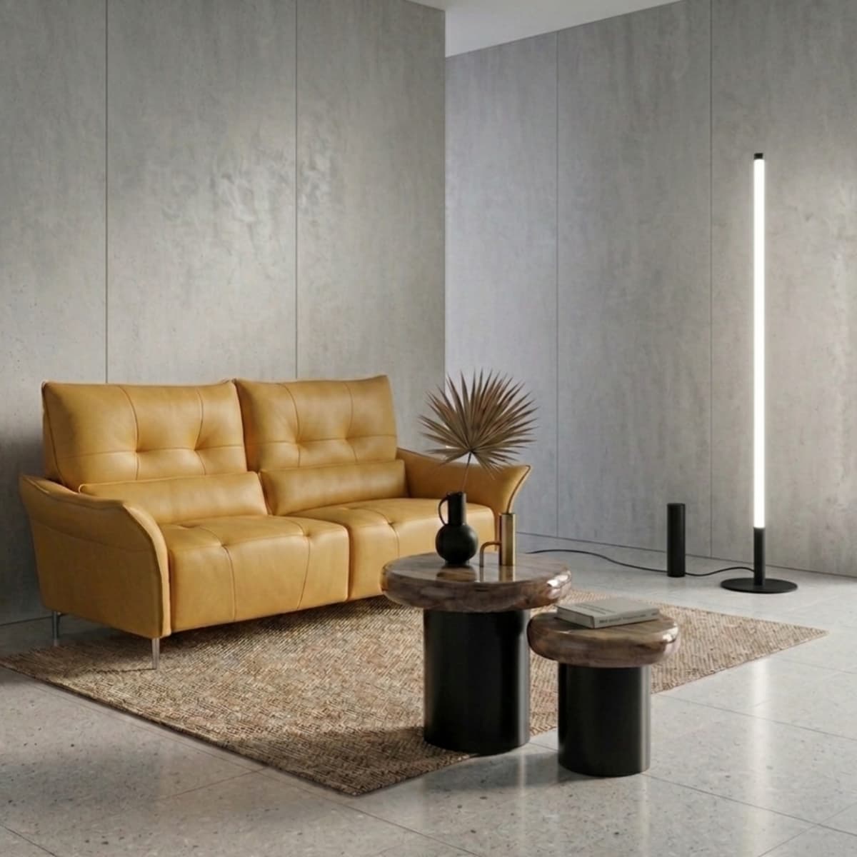 Floor lamp TRANG brown and white, Thoro - 311262