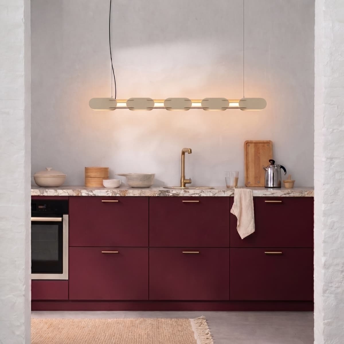 Pendant lamp CHAIN 158 cm, beige, Thoro - 311242