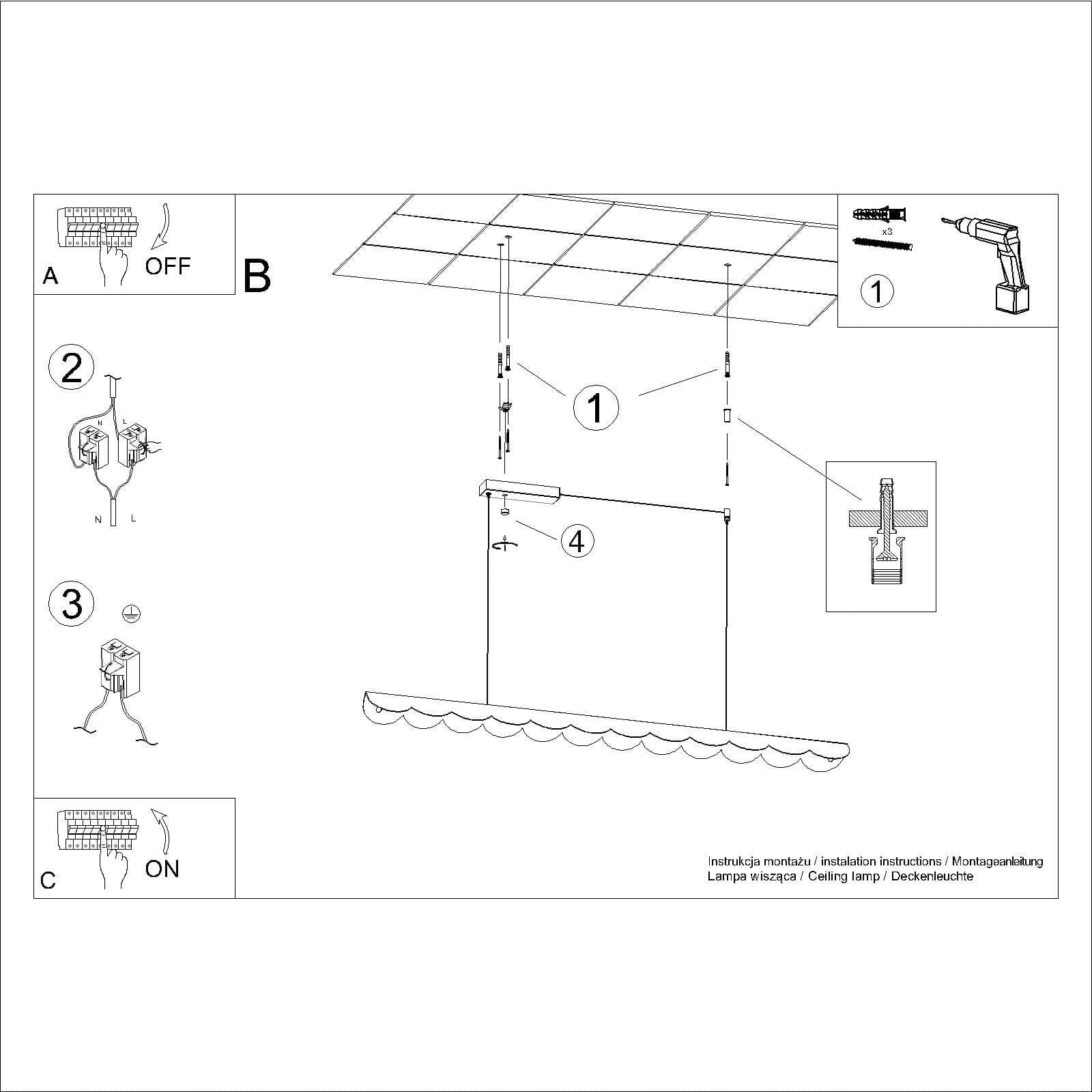 Lampa wisząca BISCUIT 130 cm, różowa, Thoro - 311230