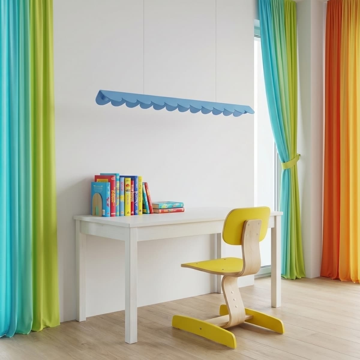 Lampa wisząca BISCUIT 130 cm, błękitna, Thoro - 311171