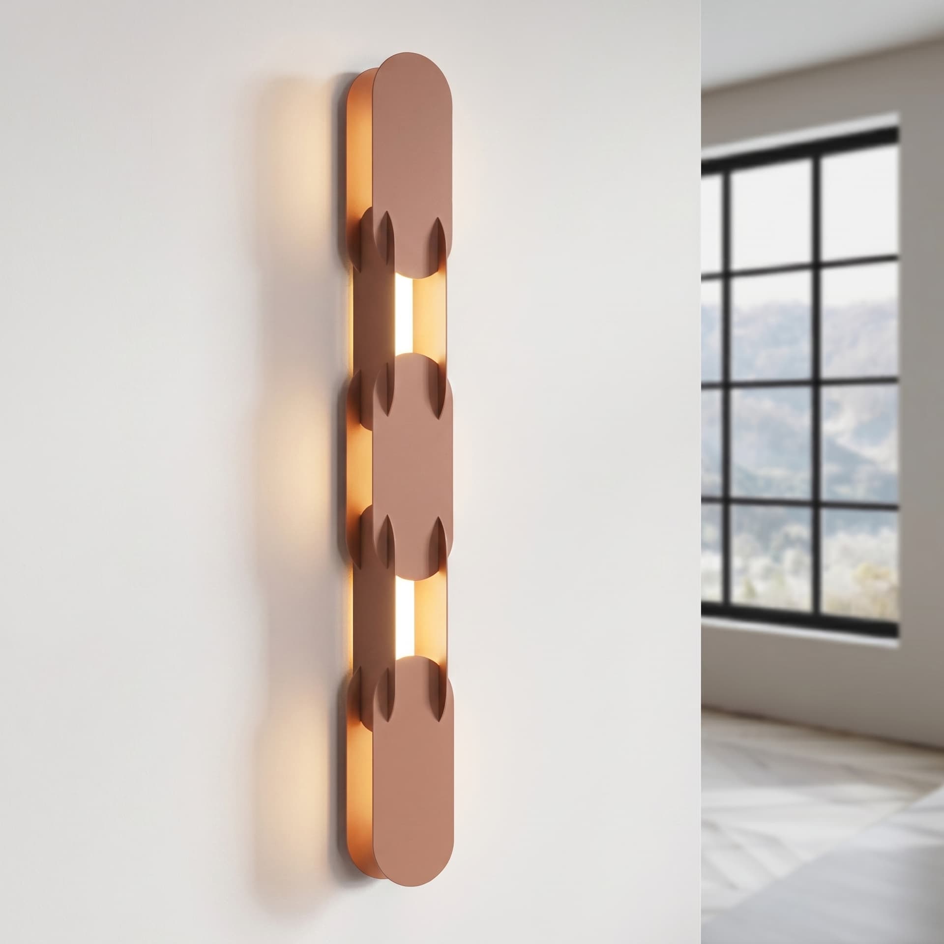 CHAIN wall lamp 91 cm, mocca, Thoro - 310877