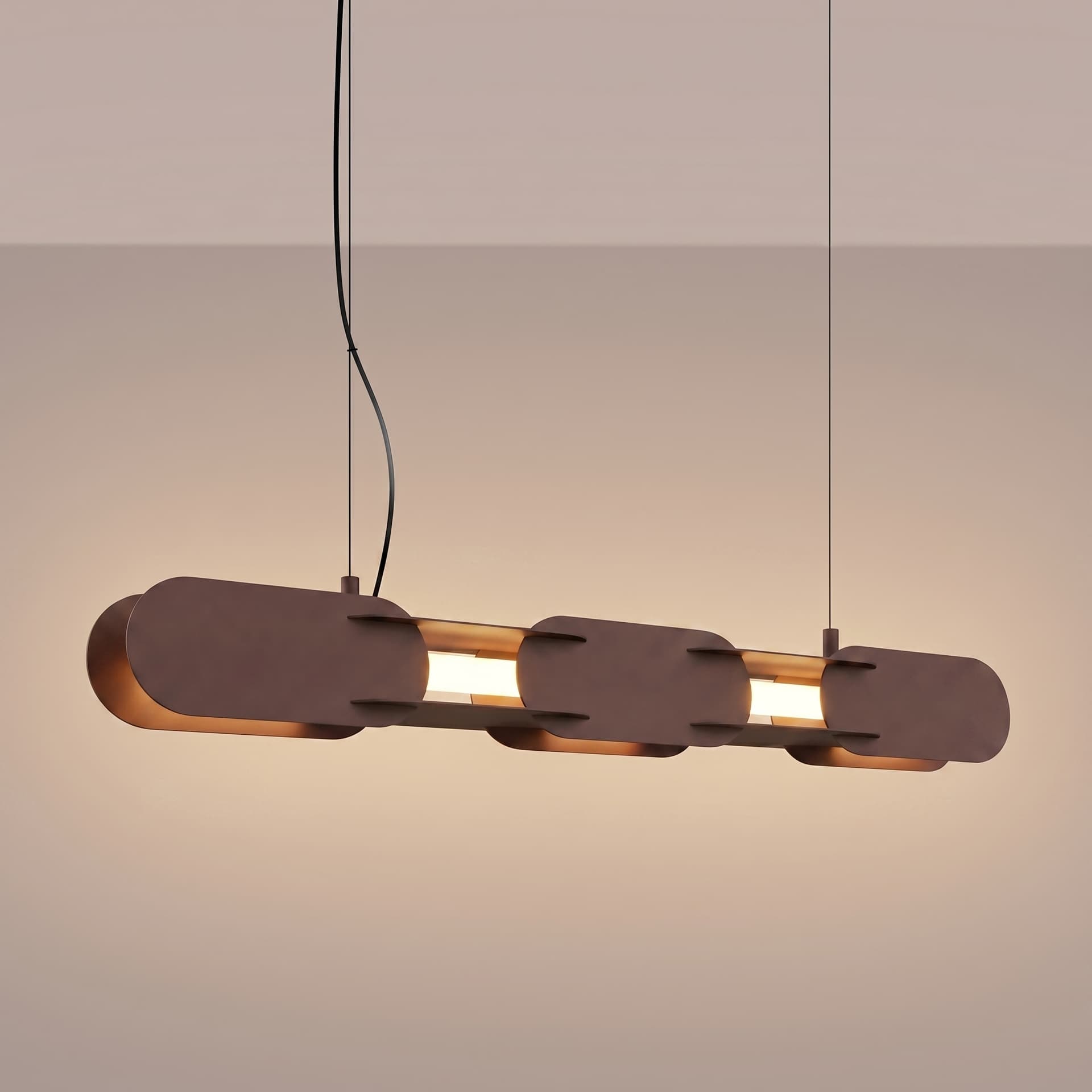 Pendant lamp CHAIN 91 cm, brown, Thoro - 310813