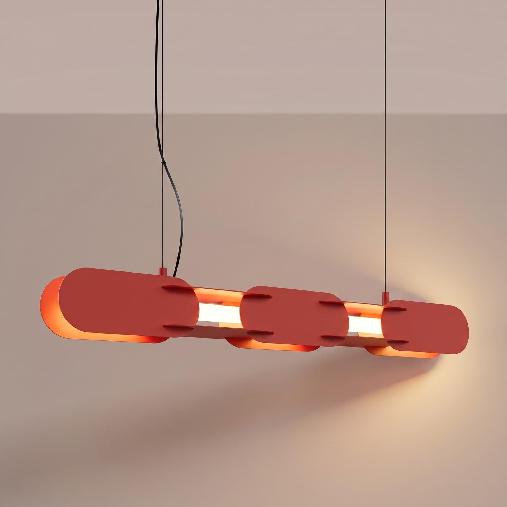Pendant lamp CHAIN 91 cm, red, Thoro - 310773