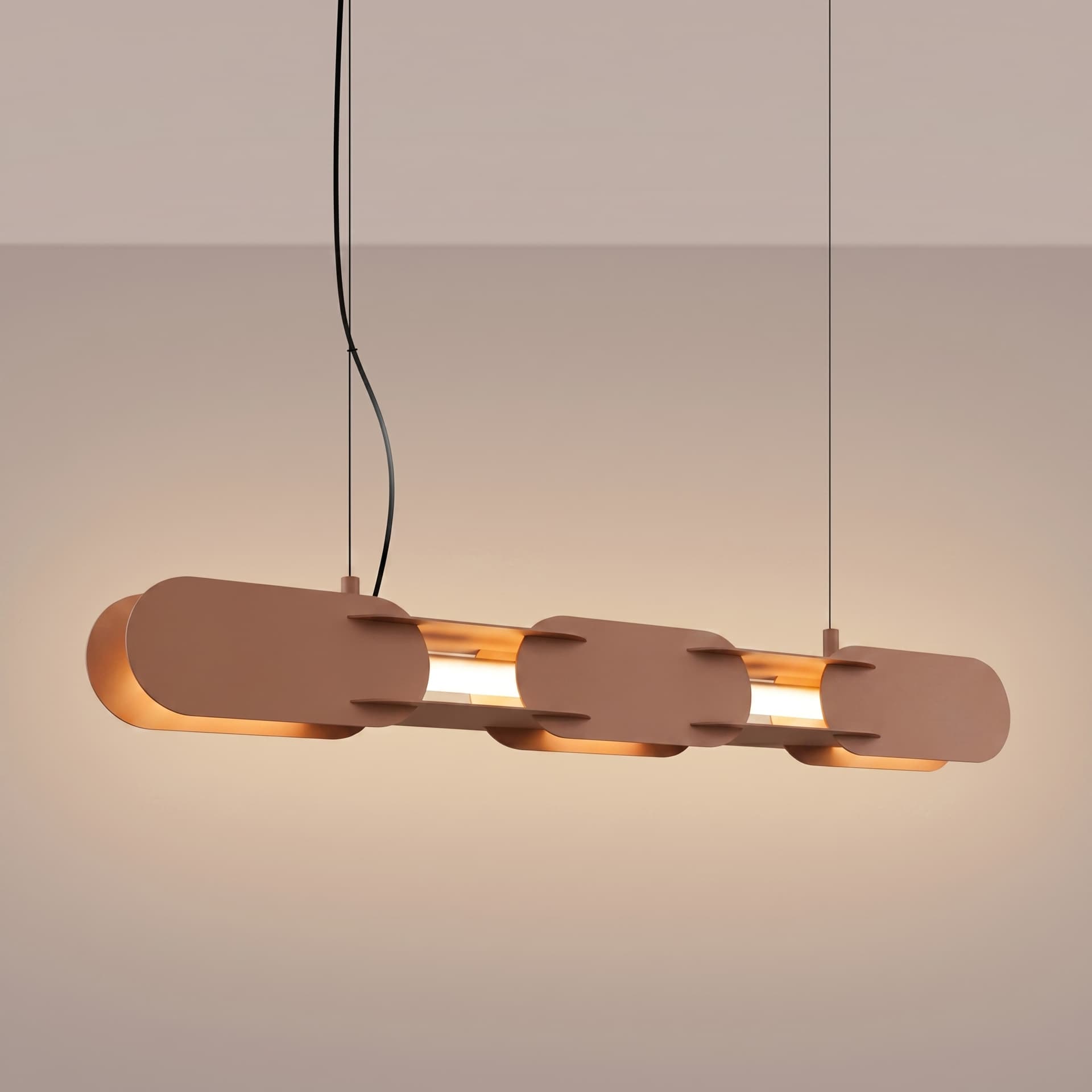Pendant lamp CHAIN 91 cm, mocca, Thoro - 310765