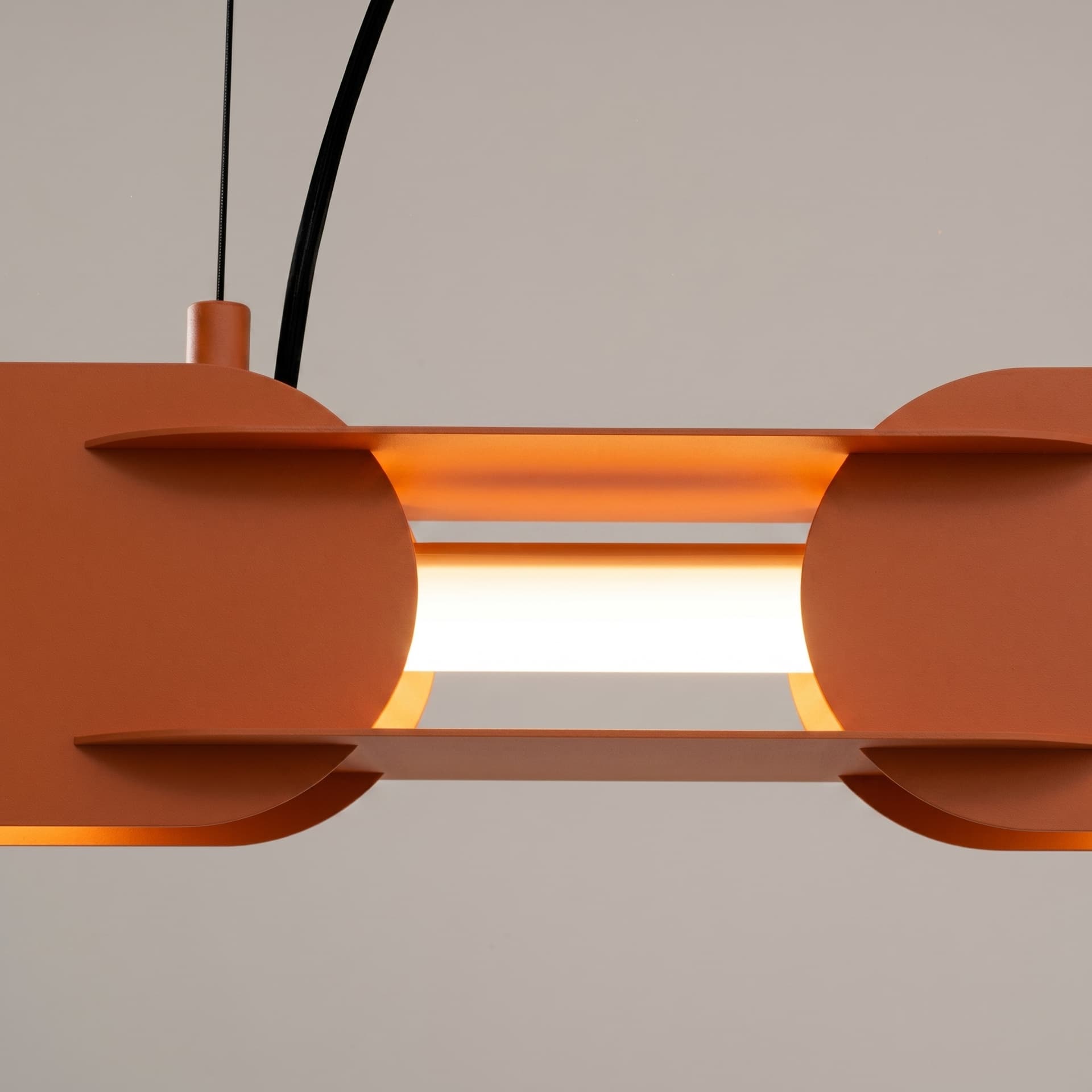 Pendant lamp CHAIN 91 cm, red ochre, Thoro - 310758
