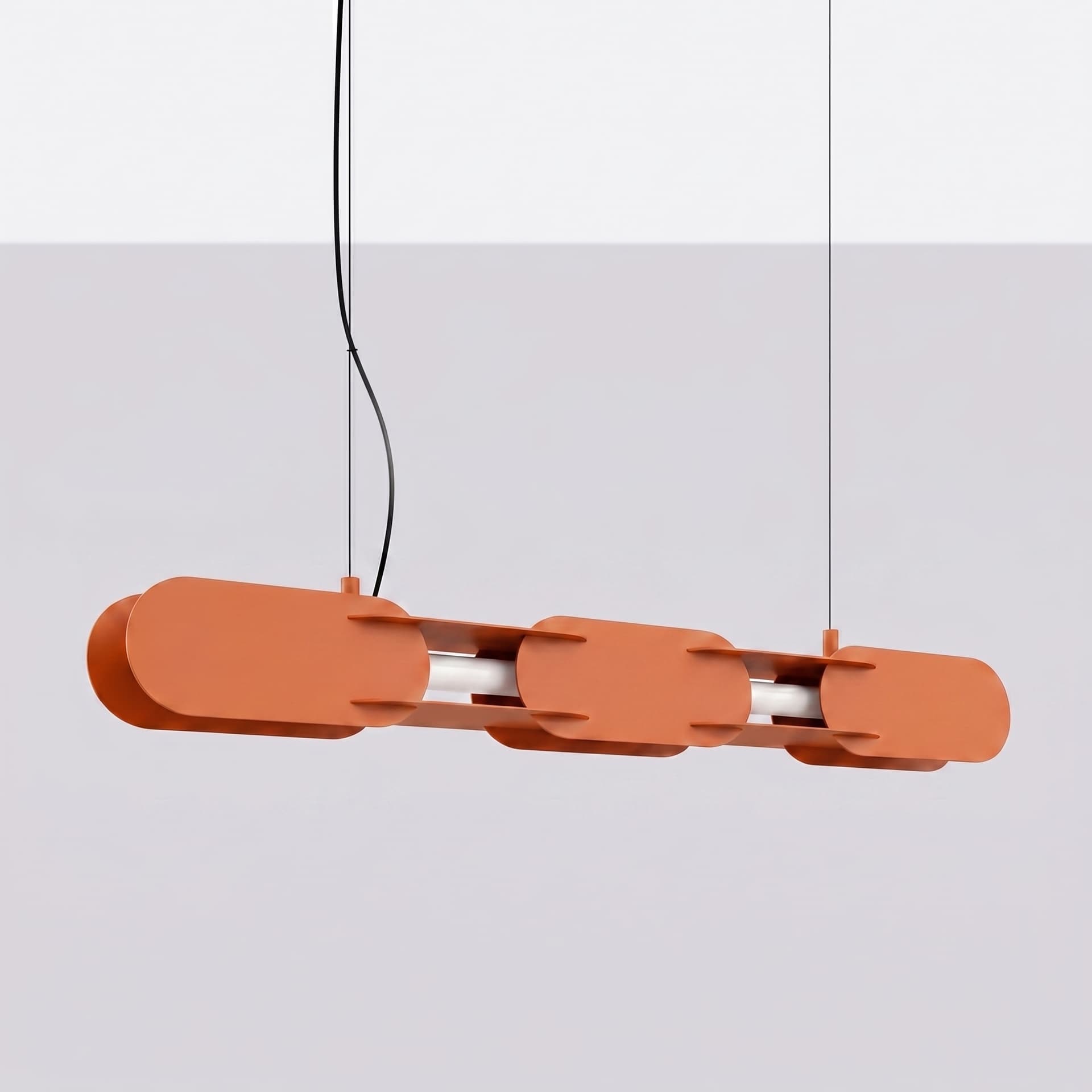 Pendant lamp CHAIN 91 cm, red ochre, Thoro - 310756