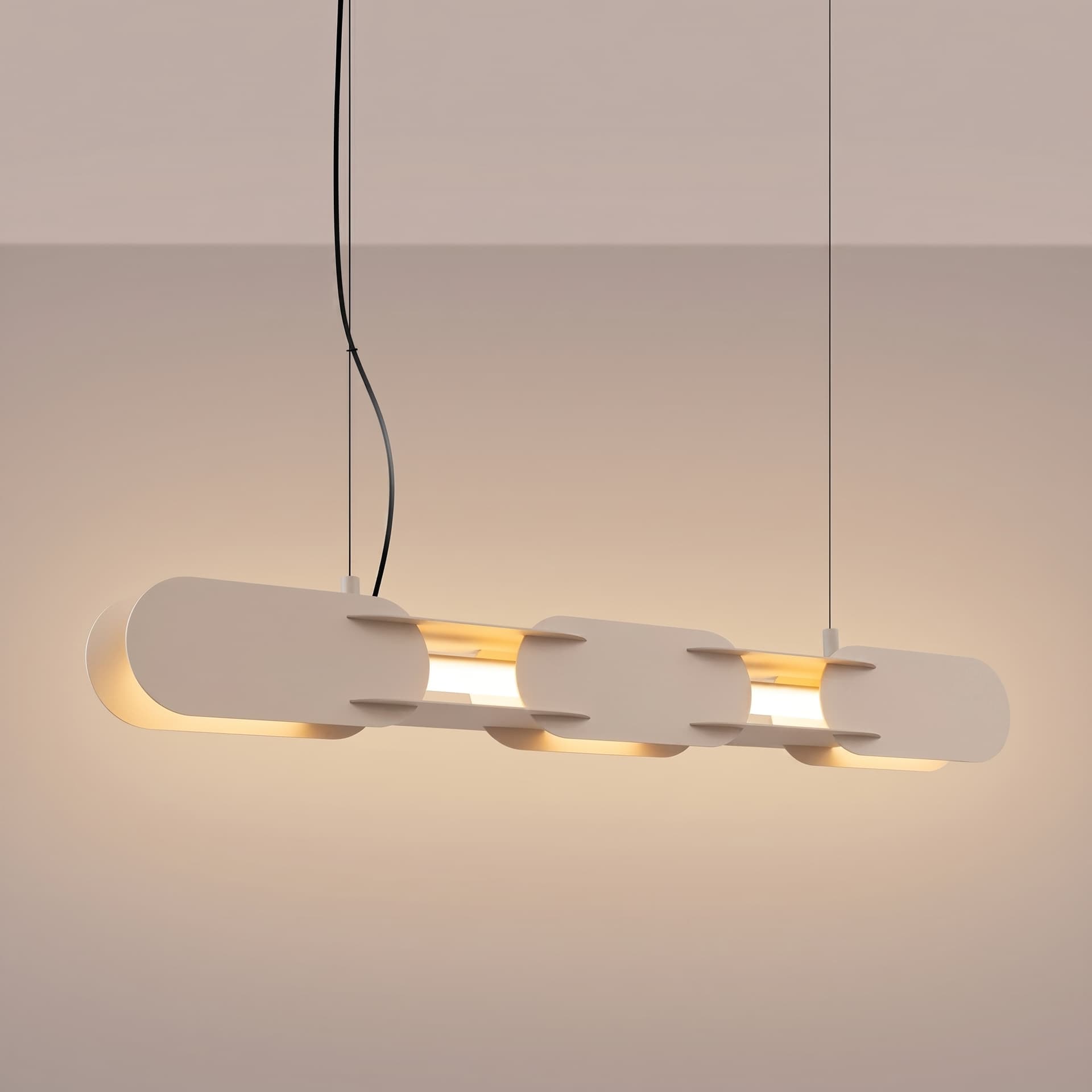 Pendant lamp CHAIN 91 cm, taupe, Thoro - 310733