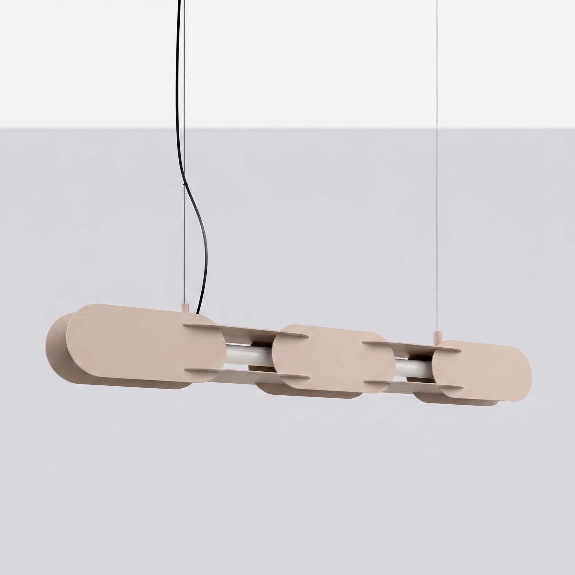 Pendant lamp CHAIN 91 cm, taupe, Thoro - 310732