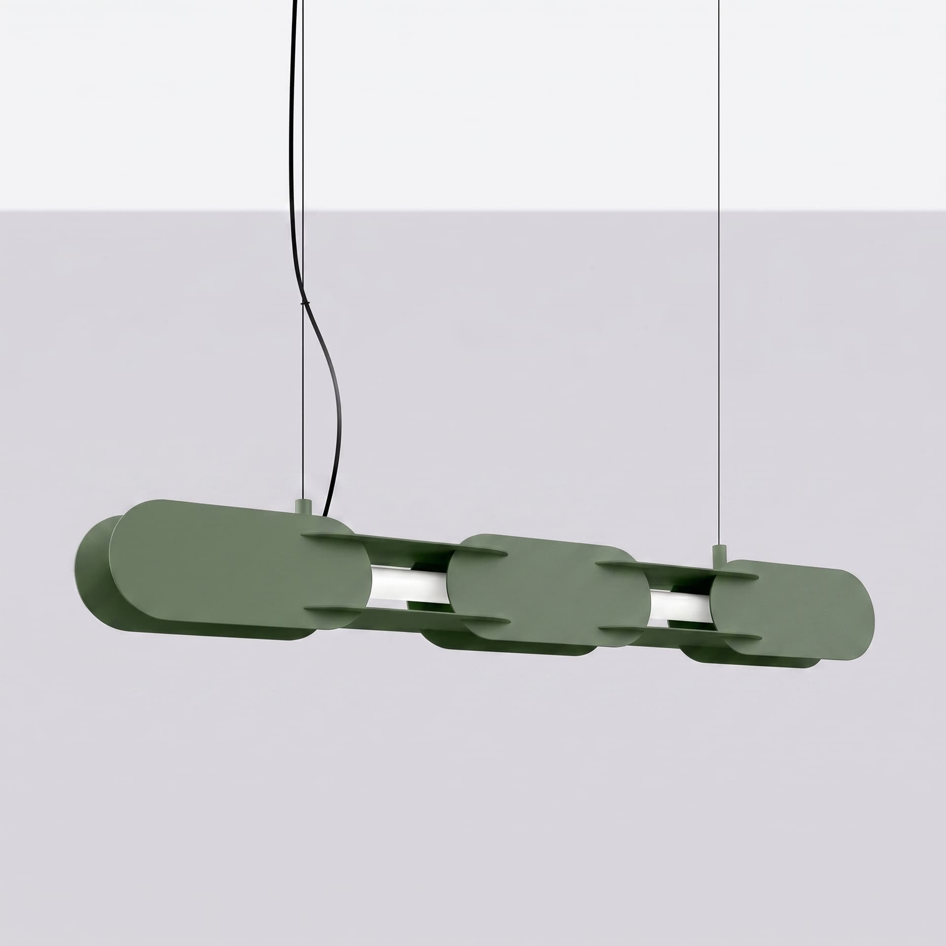 Pendant lamp CHAIN 91 cm, olive green, Thoro - 310716