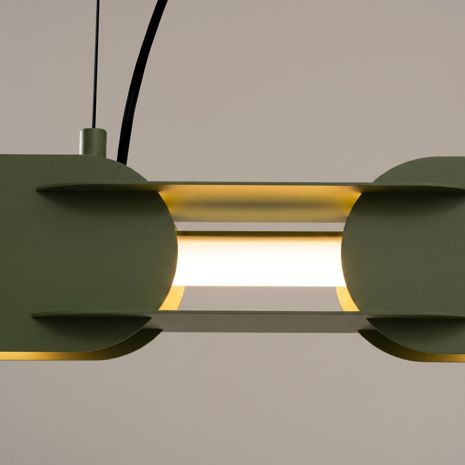 Pendant lamp CHAIN 91 cm, olive green, Thoro - 310718