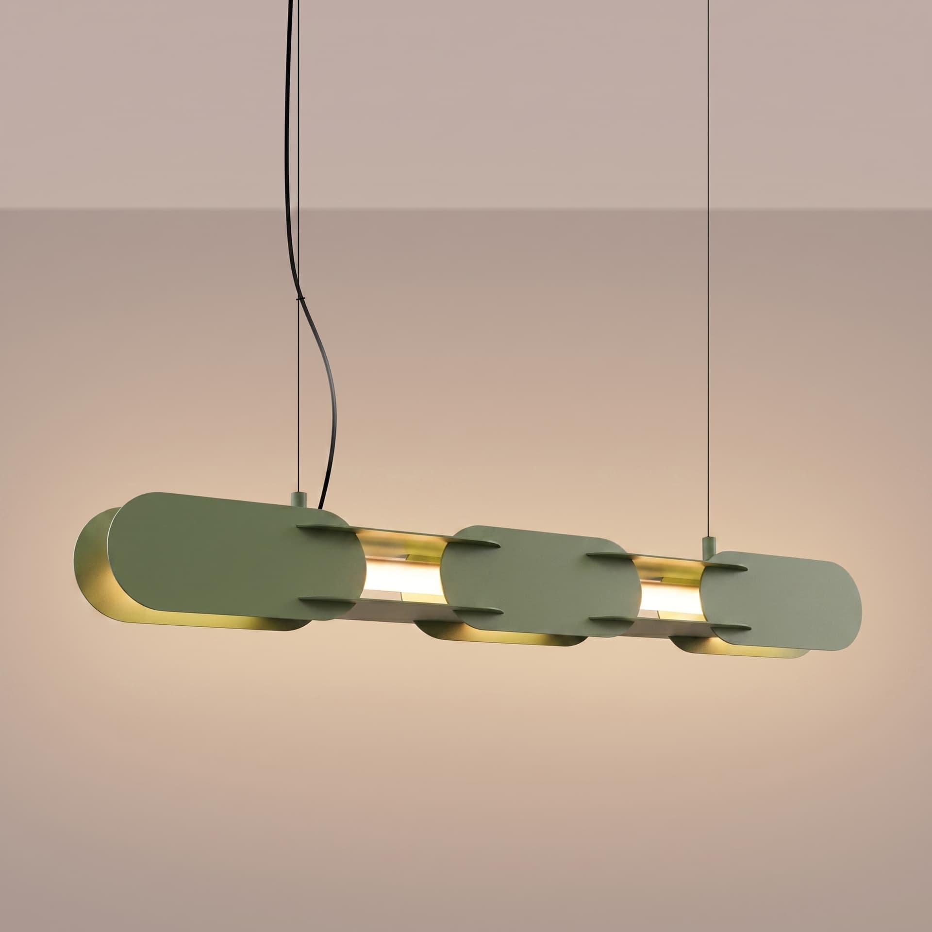 Pendant lamp CHAIN 91 cm, olive green, Thoro - 310717