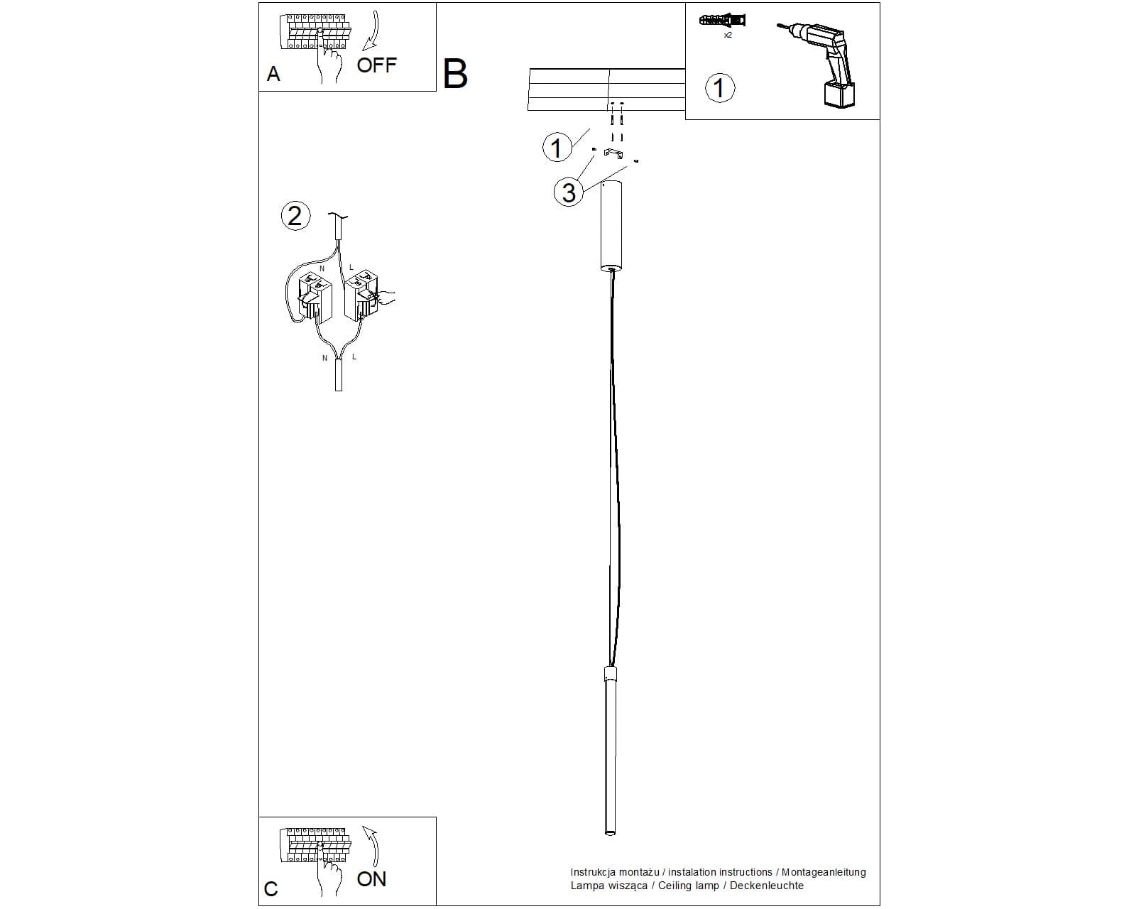 Pendant lamp TRANG 50 cm, beige, Thoro - 310705