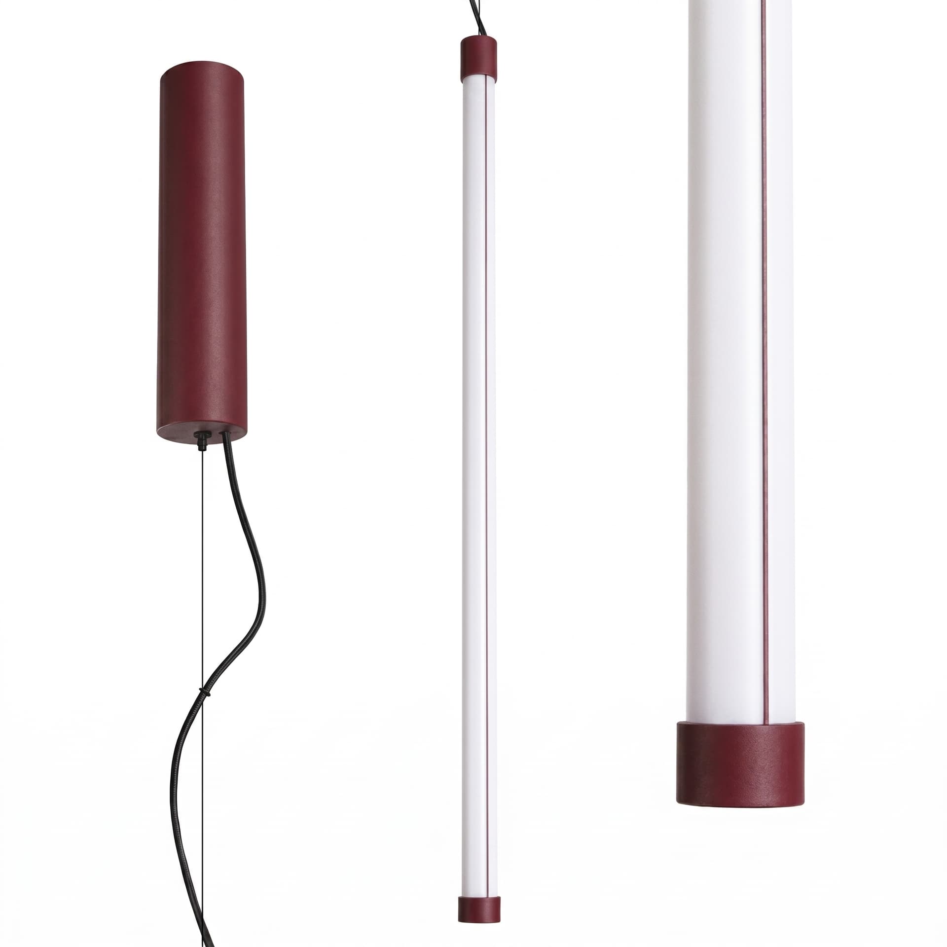 Pendant lamp TRANG 75 cm, burgundy, Thoro - 311973