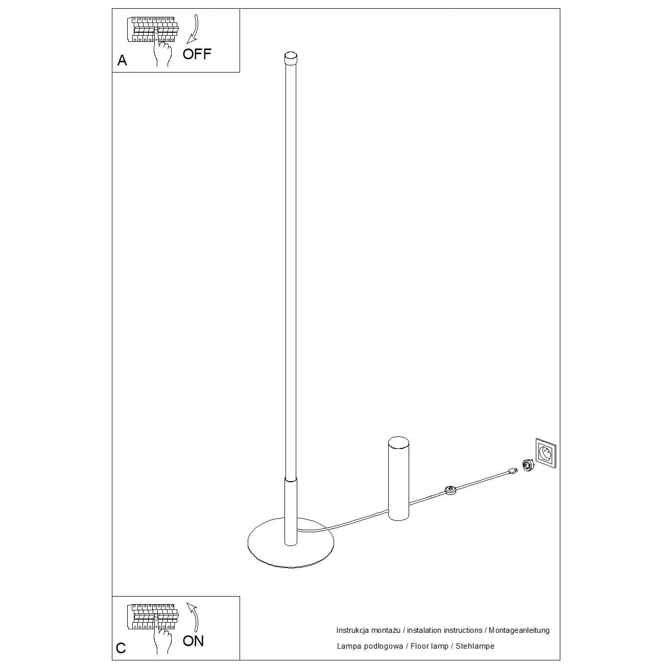 Floor lamp TRANG mocha, Thoro - 312135