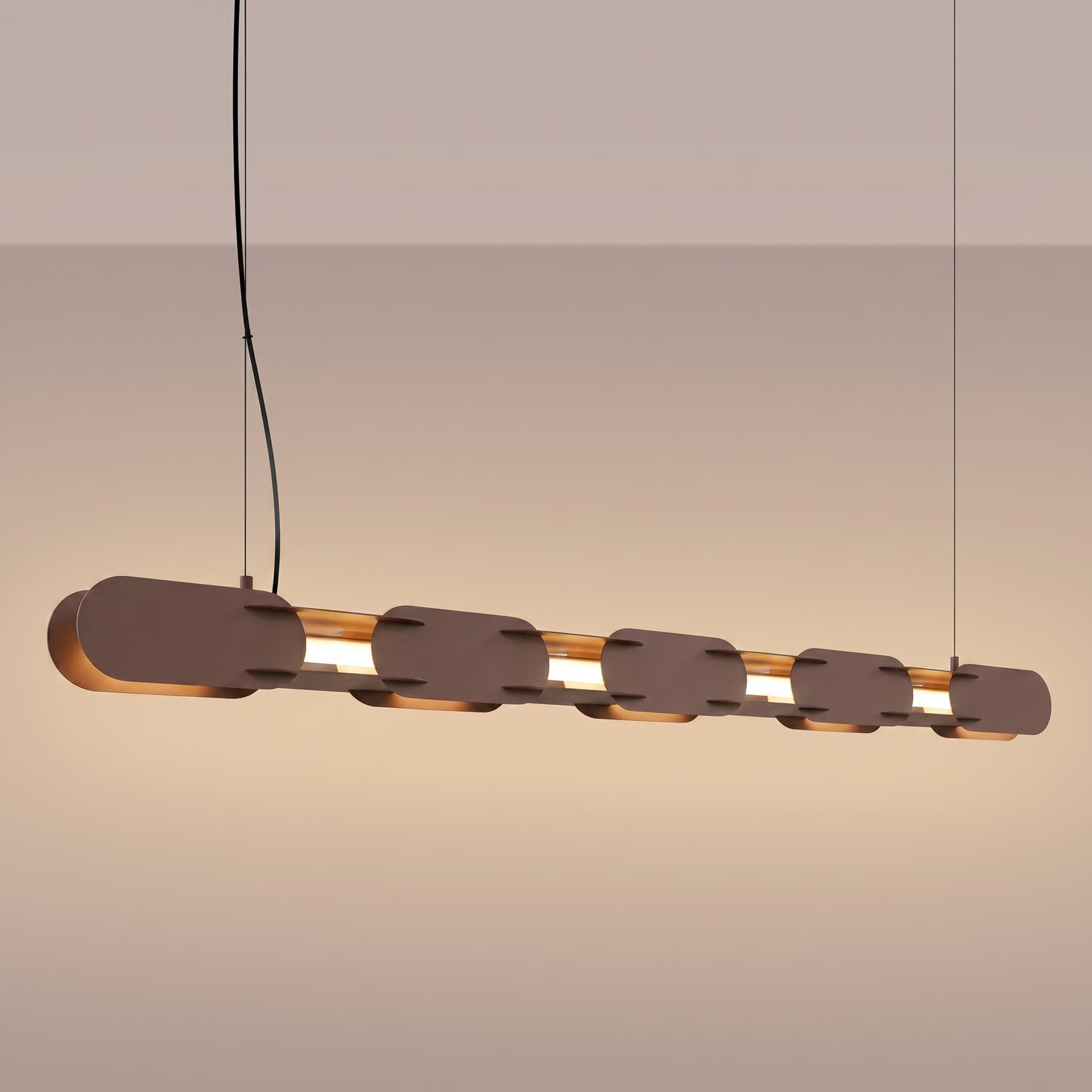 Pendant lamp CHAIN 158 cm, brown, Thoro - 312866