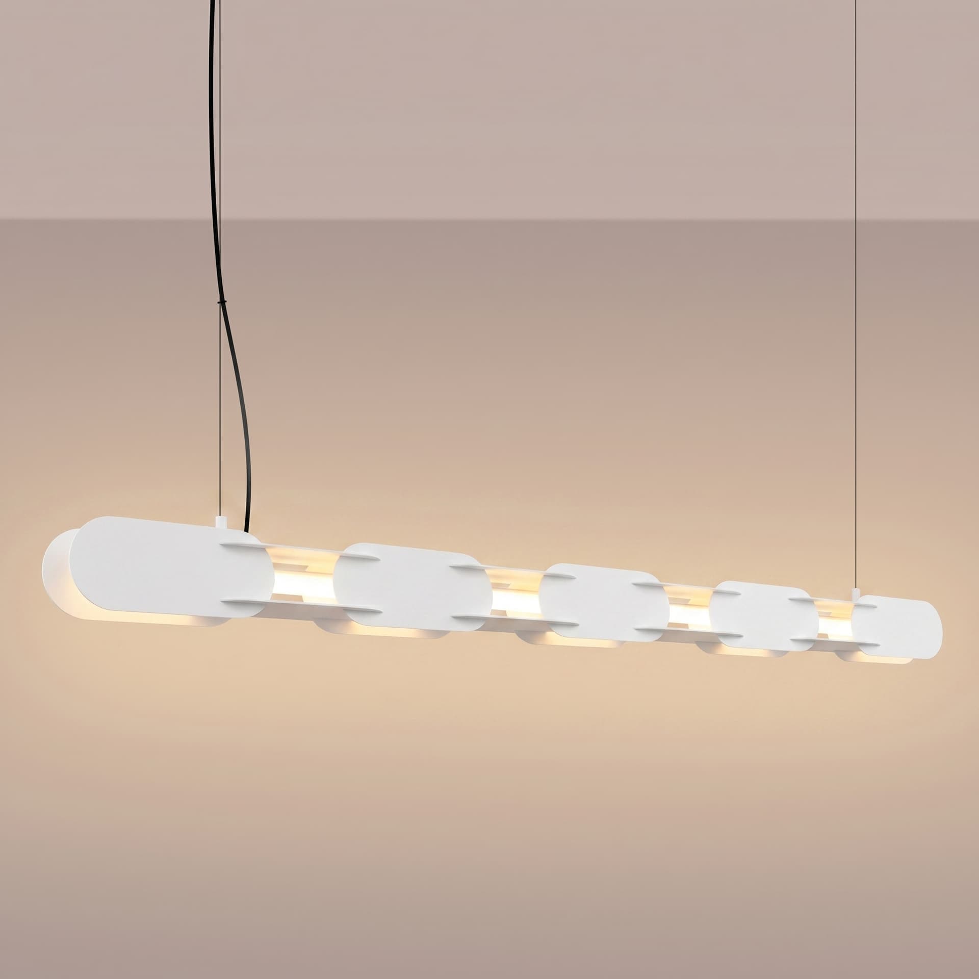 Pendant lamp CHAIN 158 cm, white, black, Thoro - 312858