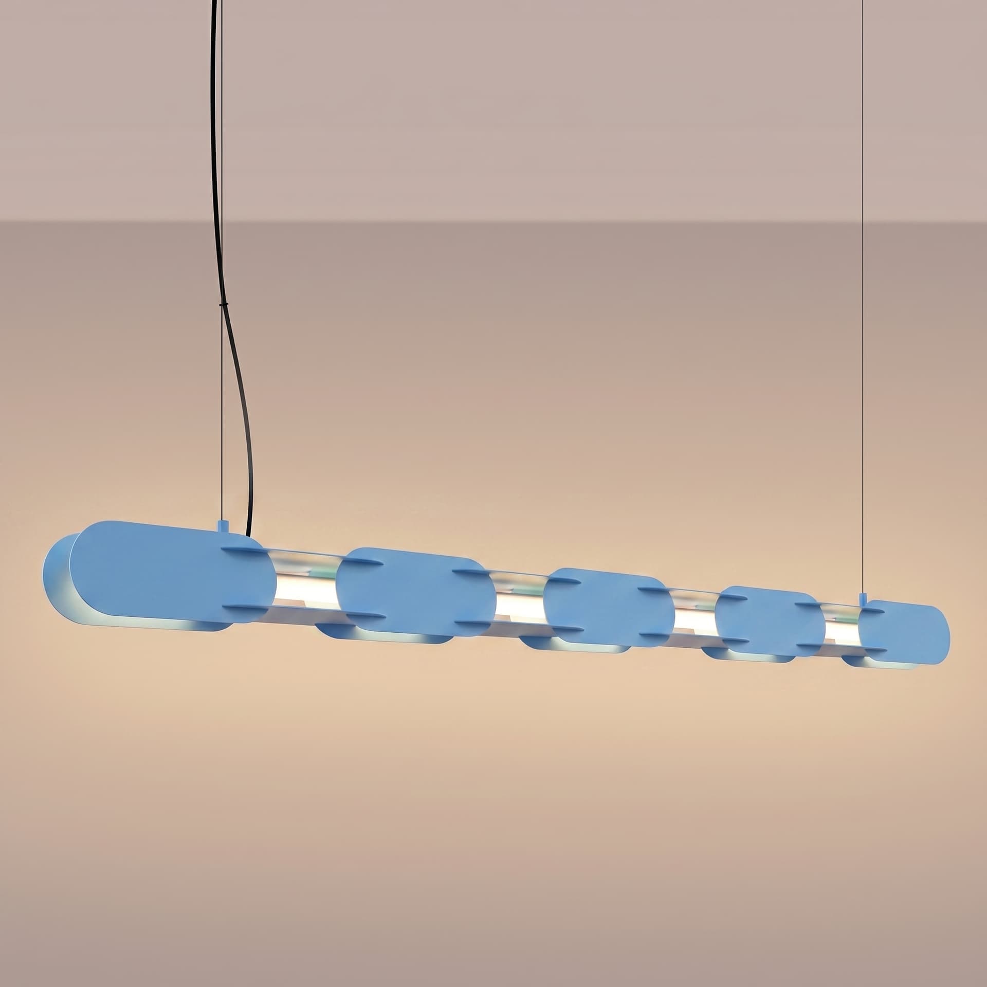 Pendant lamp CHAIN 158 cm, blue, Thoro - 312850