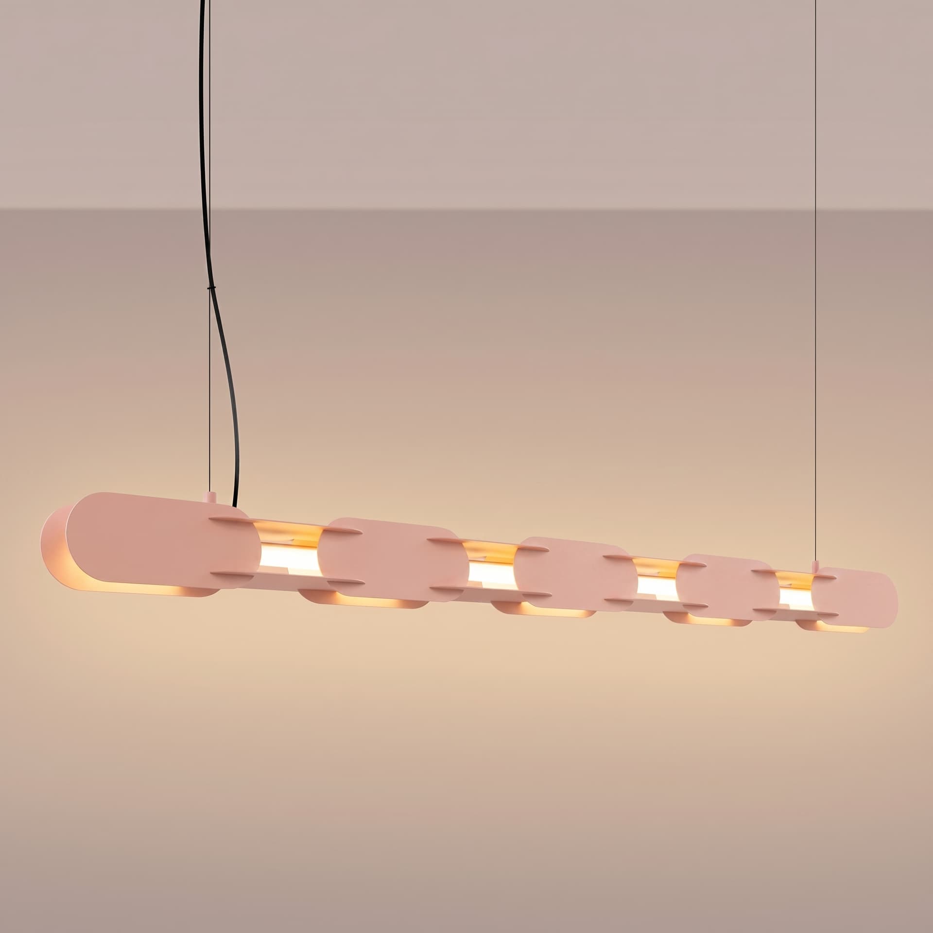 Pendant lamp CHAIN 158 cm, peach, Thoro - 312842