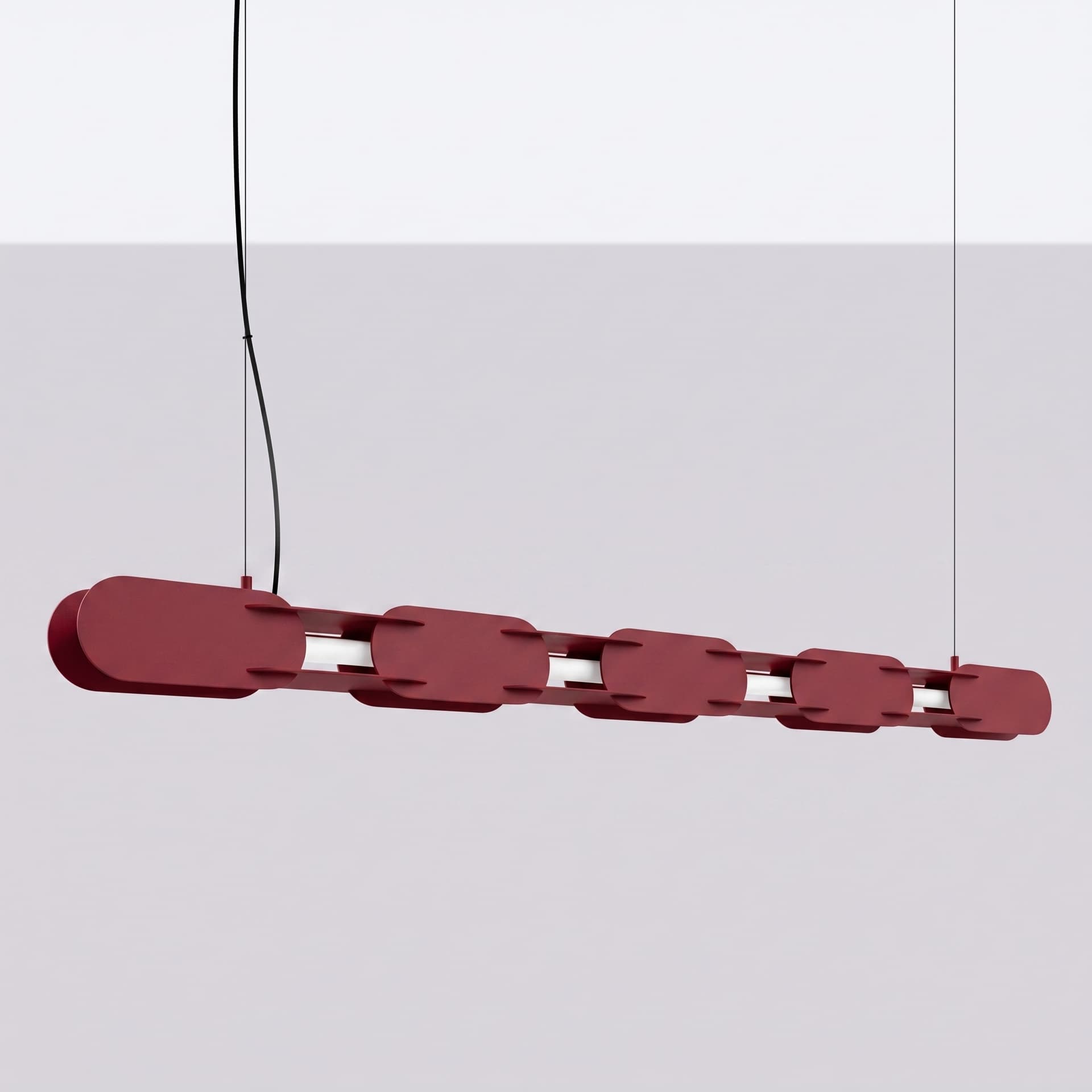 Pendant lamp CHAIN 158 cm, burgundy, black, Thoro - 312833