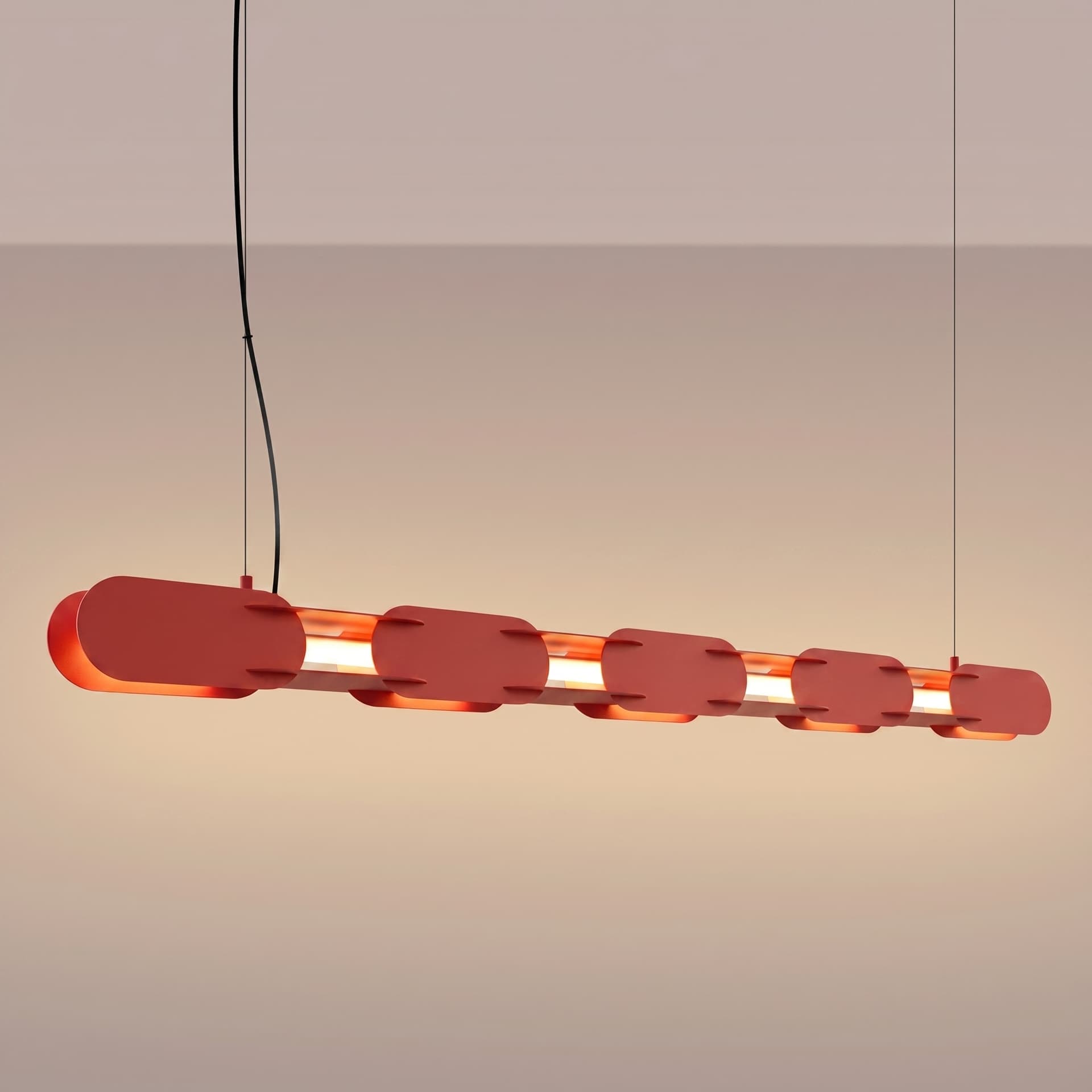 Pendant lamp CHAIN 158 cm, red, Thoro - 312818