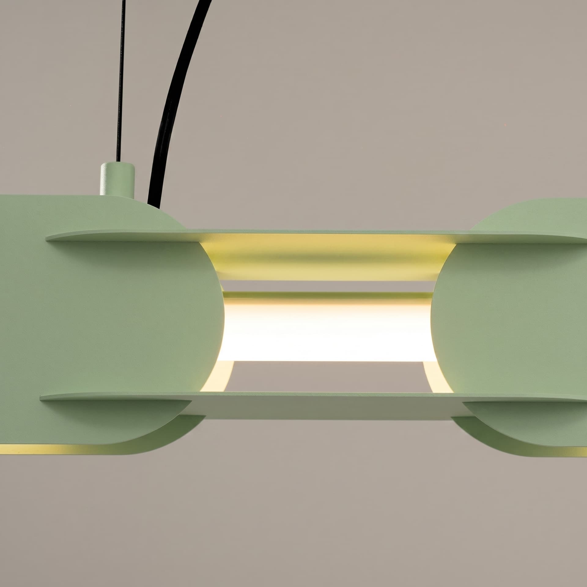 Pendant lamp CHAIN 158 cm, sage green, Thoro - 312787