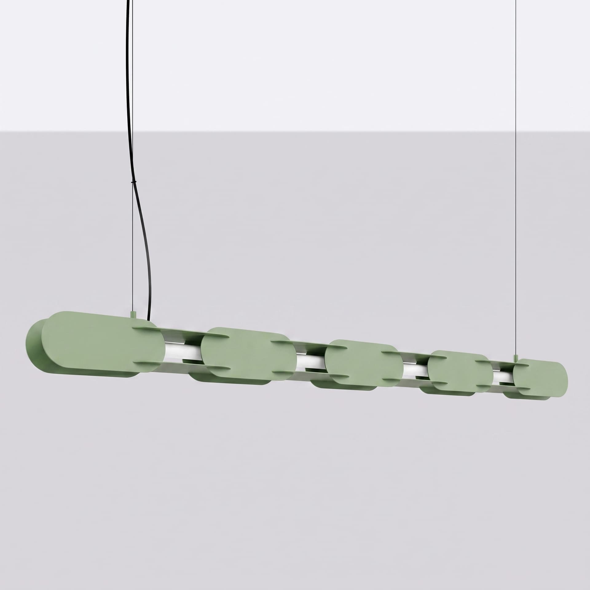 Pendant lamp CHAIN 158 cm, sage green, Thoro - 312785