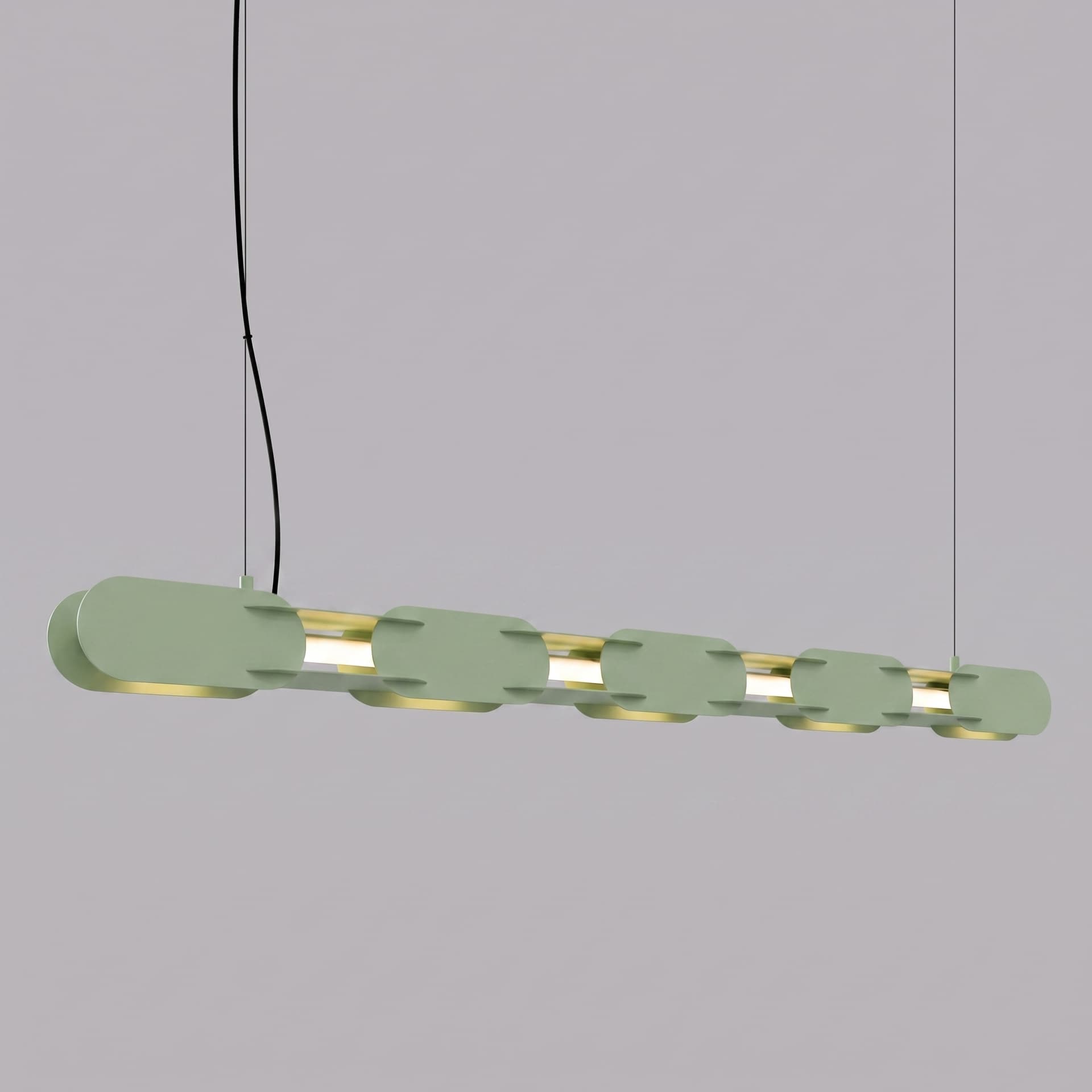 Pendant lamp CHAIN 158 cm, sage green, Thoro - 312786