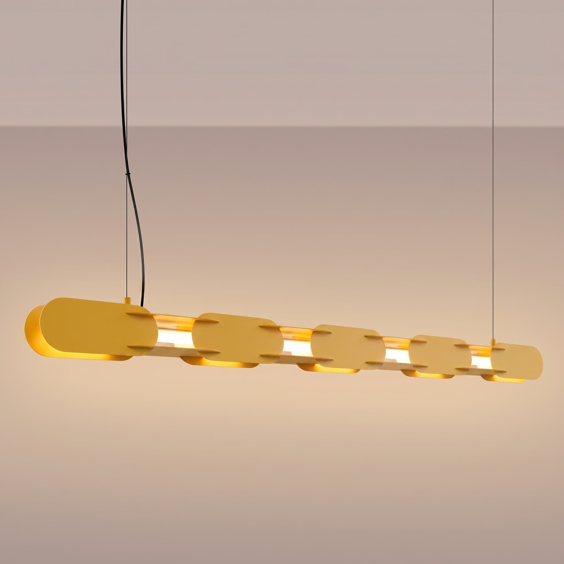 Pendant lamp CHAIN 158 cm, yellow, Thoro - 312989