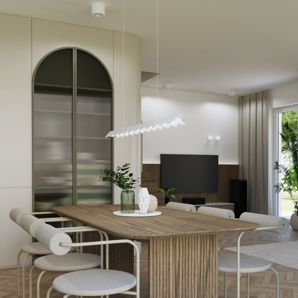 Lampa wisząca BISCUIT 100 cm, taupe, Thoro - 312929