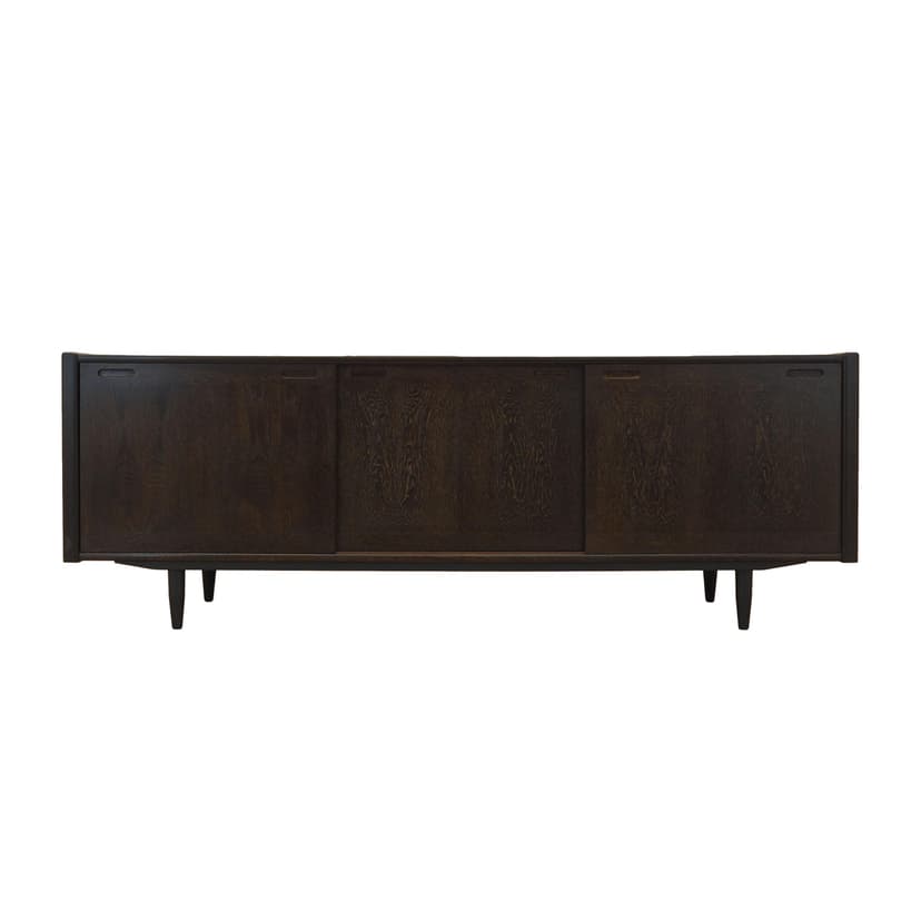 Sideboard, brown oak, black wood, Skovby Møbelfabrik, Denmark, 1970s.