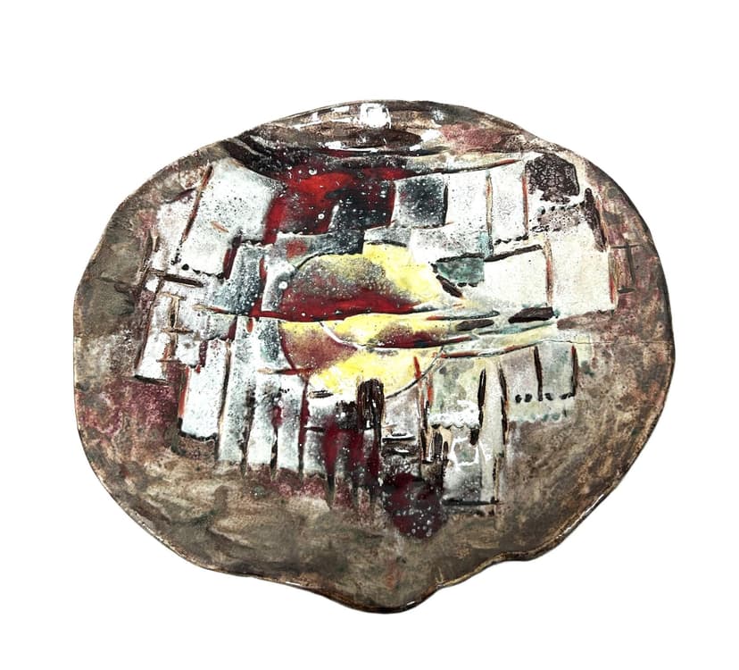 Decorative Wall Plate, brown, ceramics, 1970s.