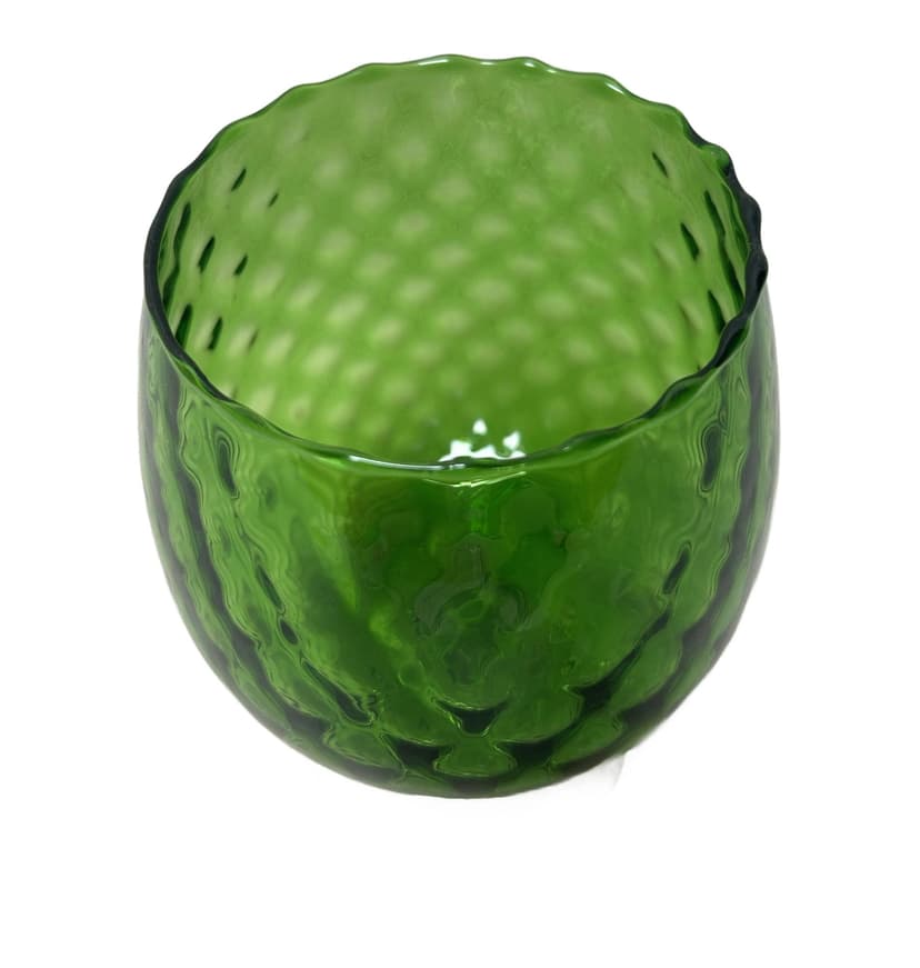 Goblet Empoli, green transparent glass, Italy, 1970s.