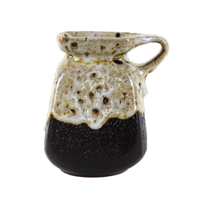 Vase, beige brown black ceramics, Denmark, 1960s.