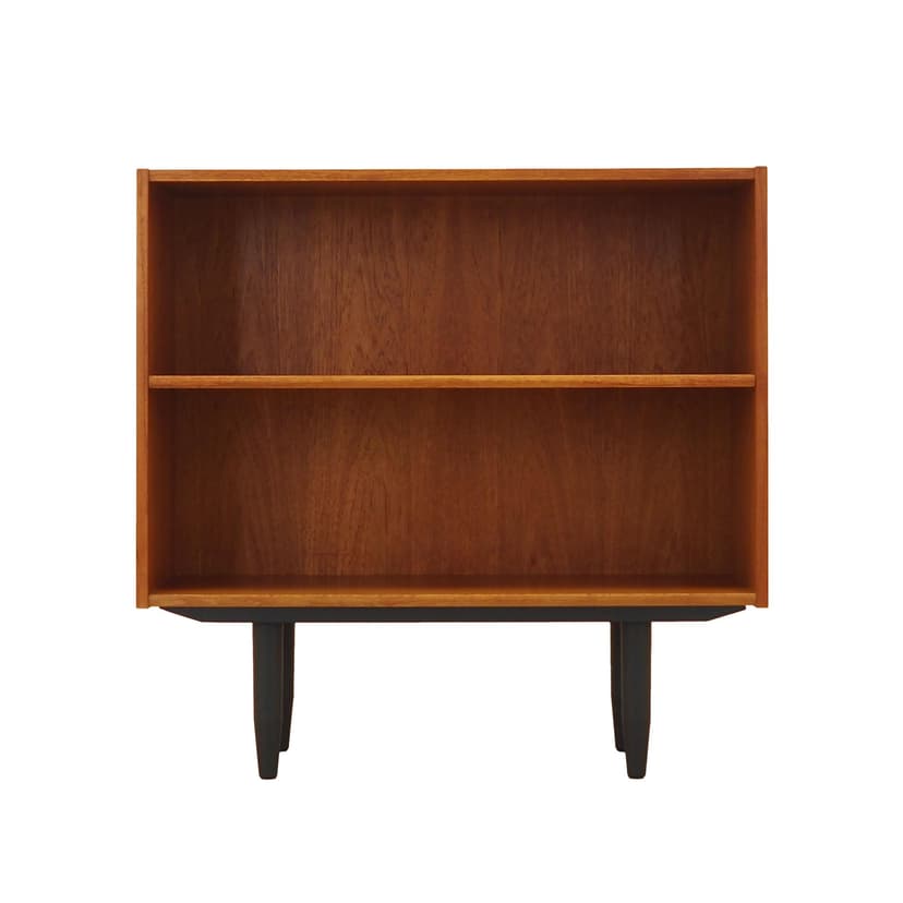 Bookcase, brown teak, black wood, Denmark, 1970s.