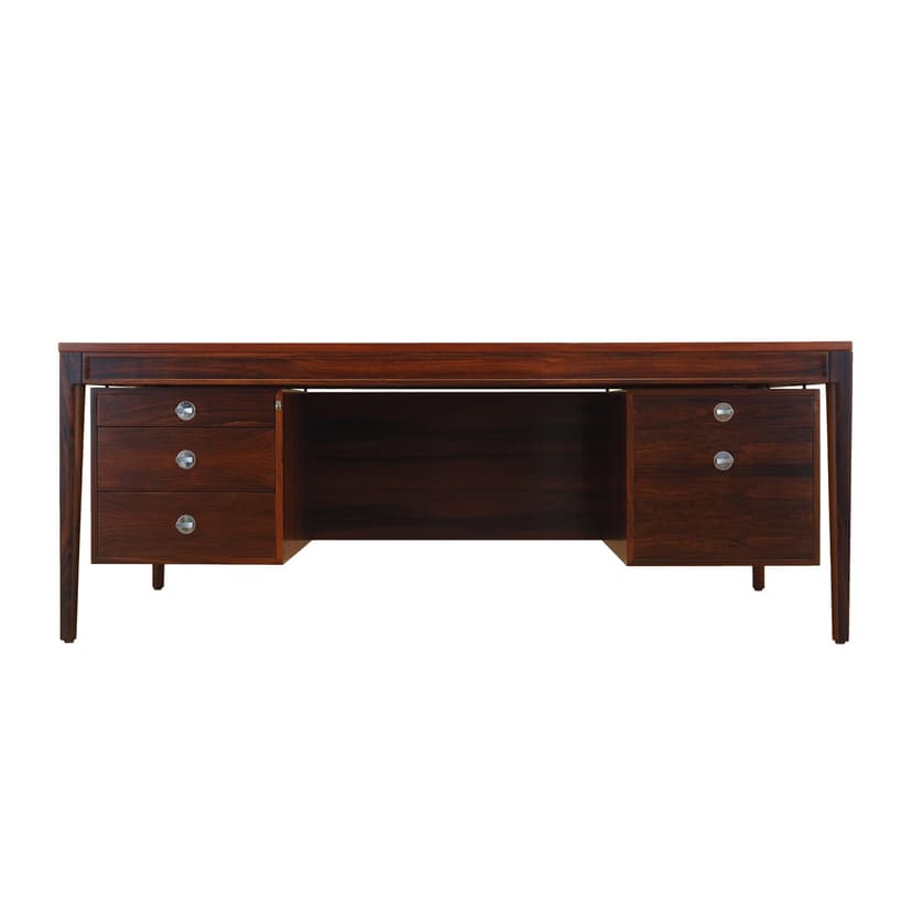 Desk Diplomat, brown rosewood, by F. Juhl, France & Son, Denmark, 1970s.