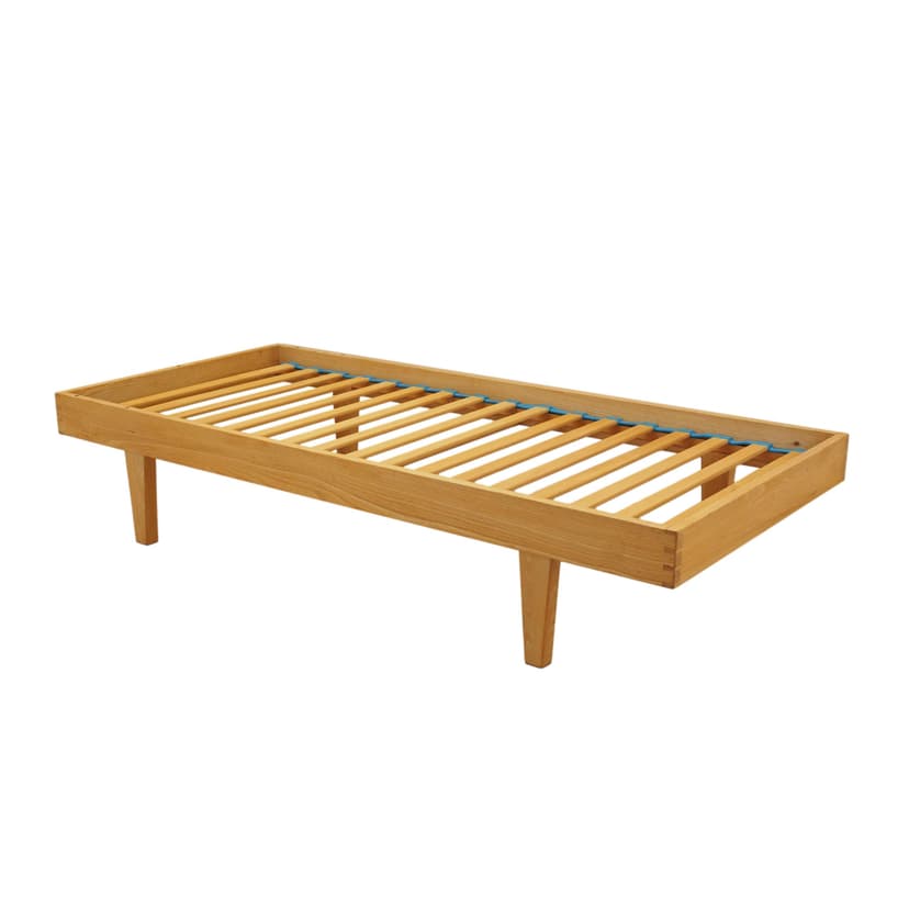 Bed, brown ash, Denmark, 1970s.