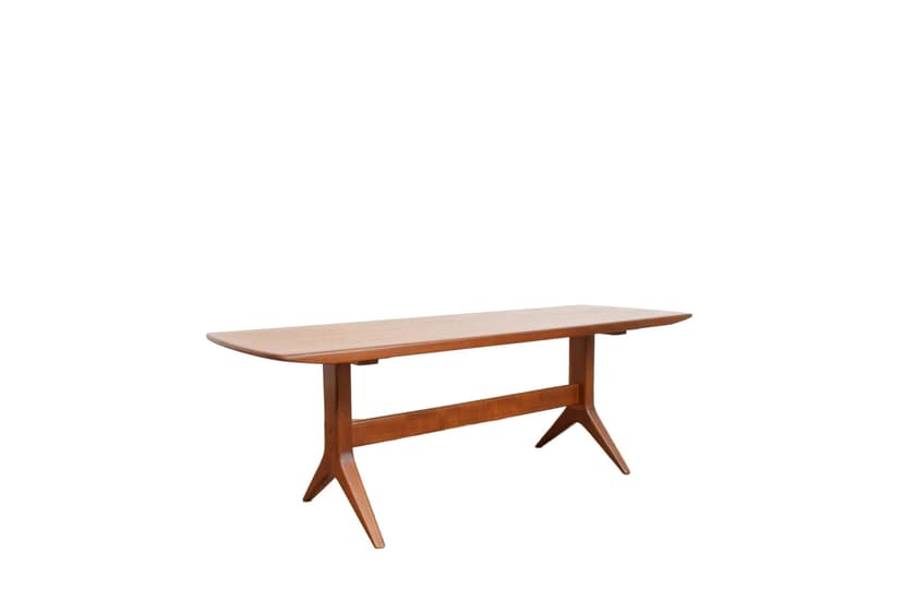 Coffee table, brown teak wood, by J. Andersen, Denmark, 1960s.
