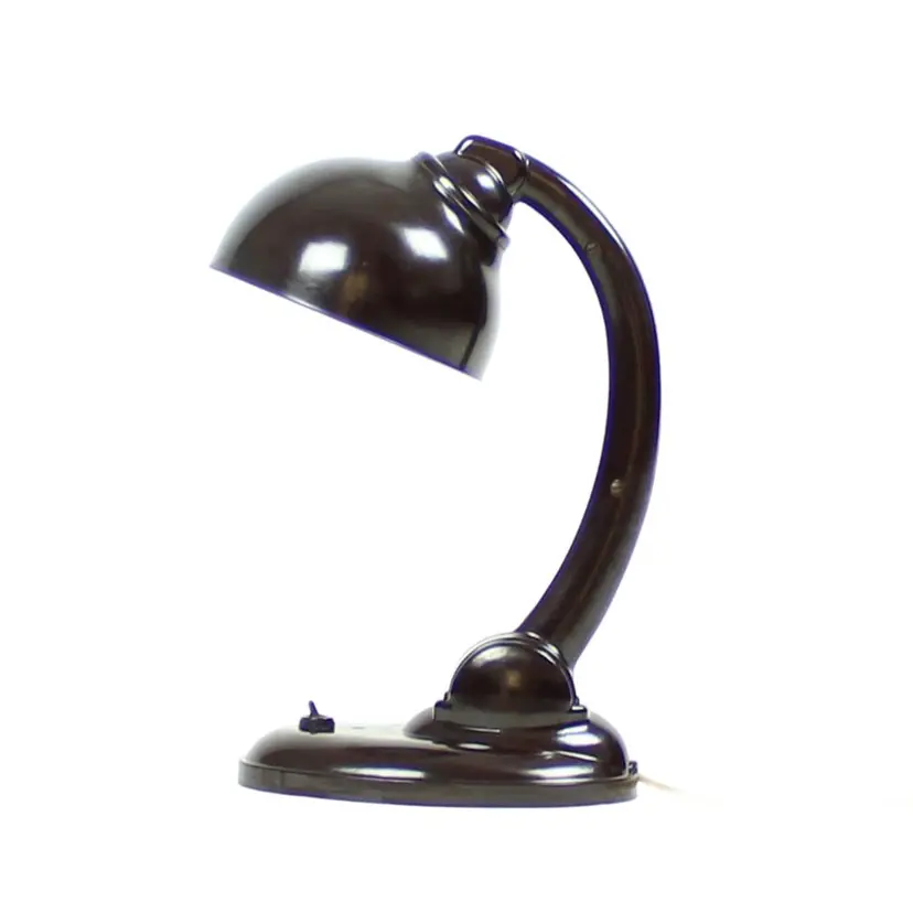 Lampa stołowa 11126, bakelit ciemnobrązowy, proj. E. K. Cole, Czechosłowacja, lata 50.