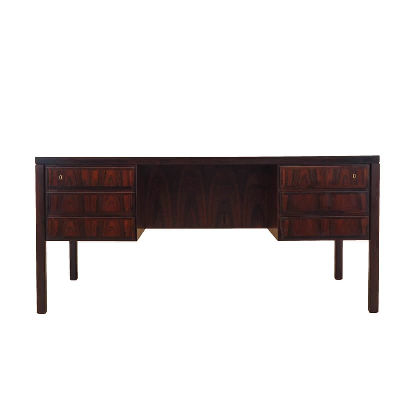 Desk Model 77, brown rosewood, Omann Jun, Denmark, 1970s.