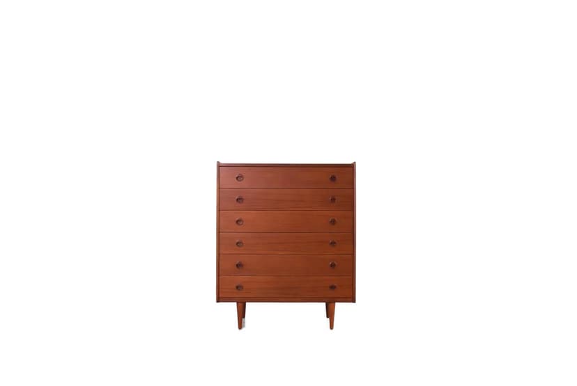 Chest of drawers, brown teak, Denmark, 1960s.