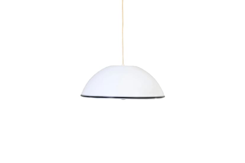 Pendant lamp, white metal, by A. Castiglioni, Flos, Italy, 1970s.