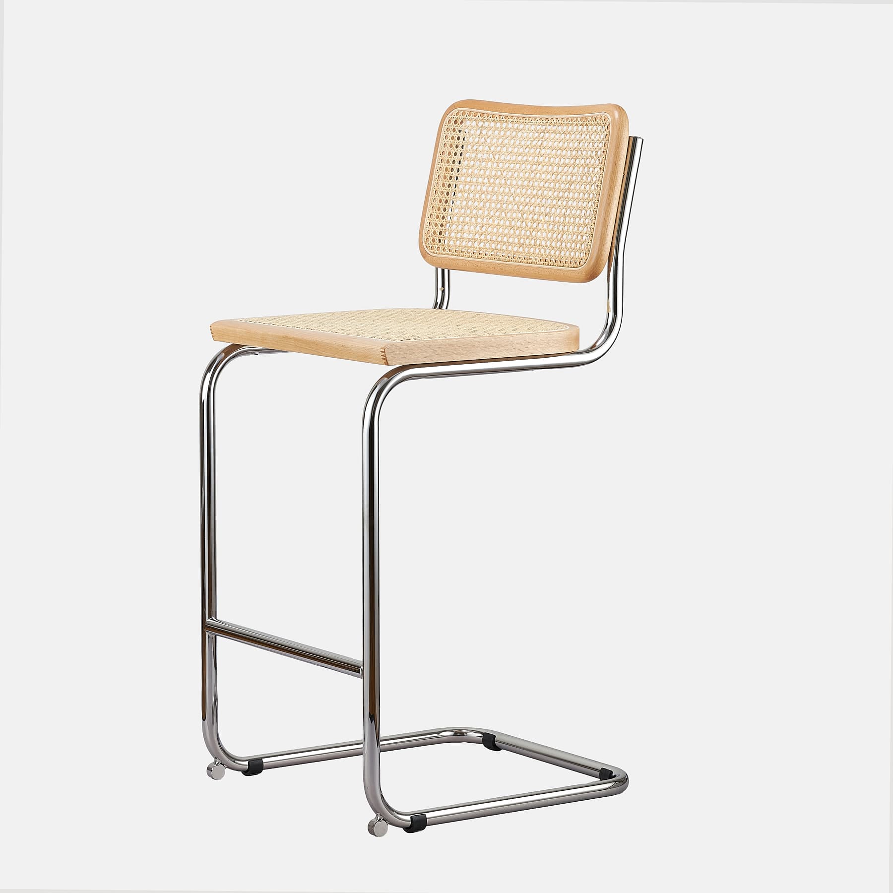 Hoker z gietej stali wg proj. M. Breuer, wys.103 cm, Bauhaus, naturalny buk - 350439