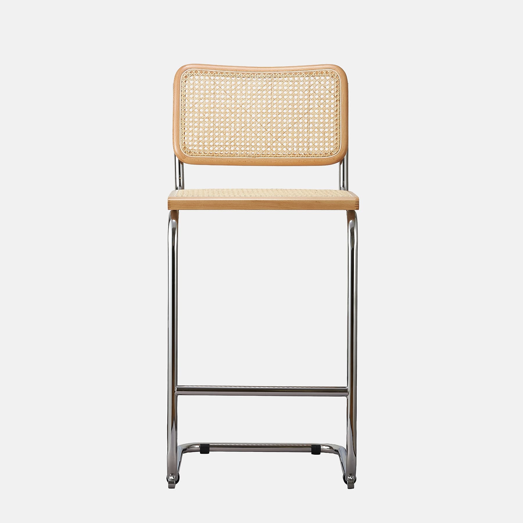 Hoker z gietej stali wg proj. M. Breuer, wys.103 cm, Bauhaus, naturalny buk - 350440