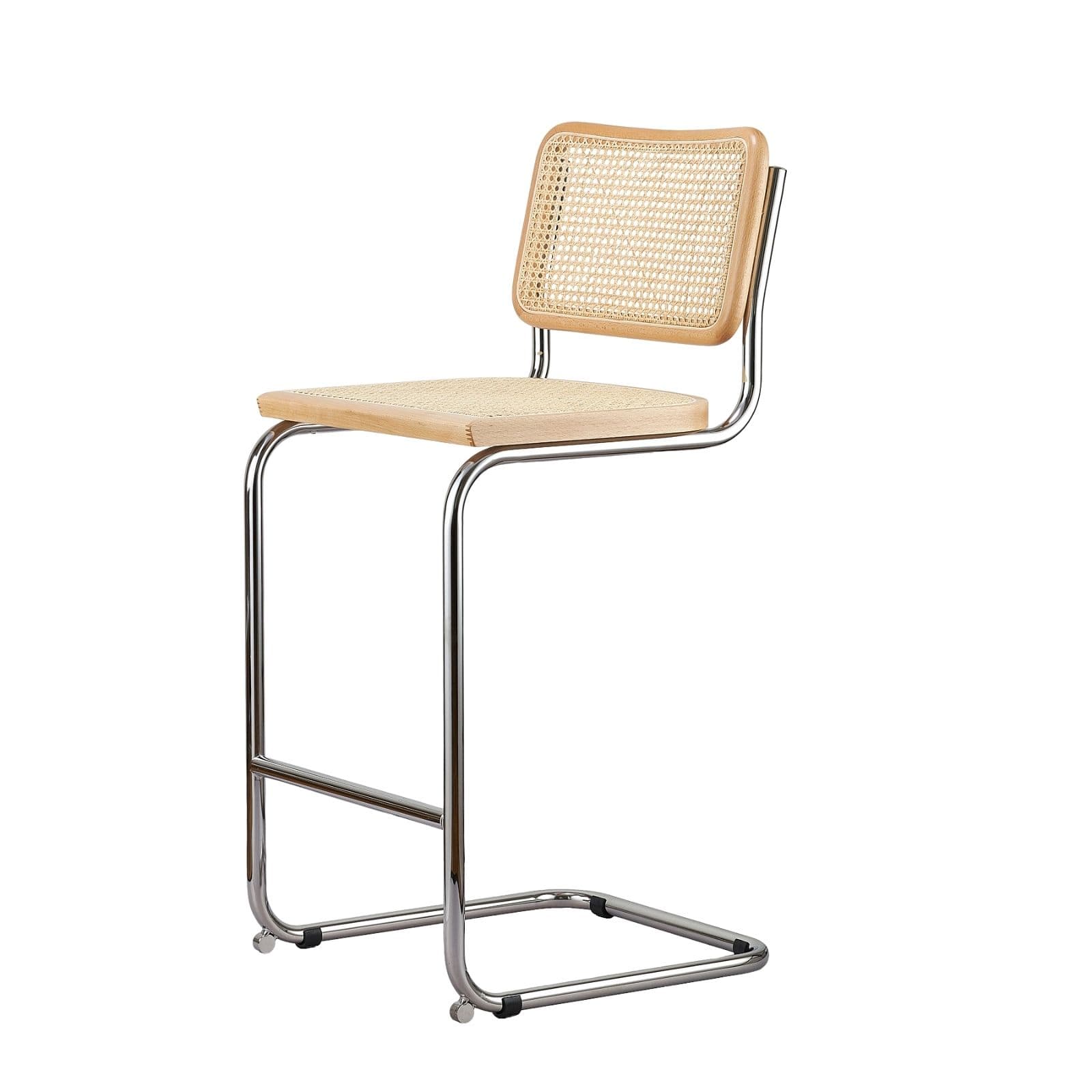 Hoker z gietej stali wg proj. M. Breuer, wys.103 cm, Bauhaus, naturalny buk