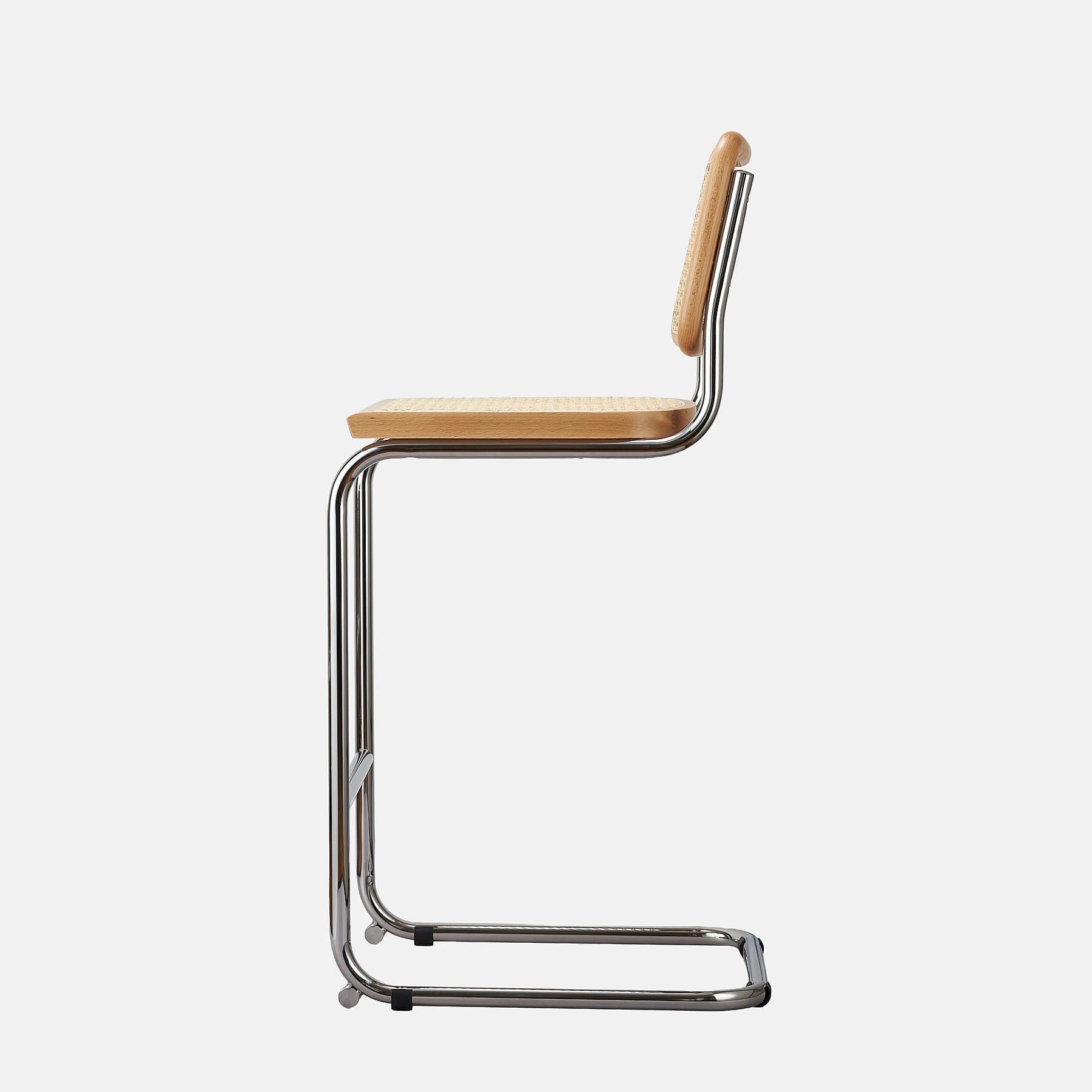 Zestaw dwóch hokerów z giętej stali wg proj. M. Breuer, wys.103 cm, Bauhaus, naturalny buk - 350472